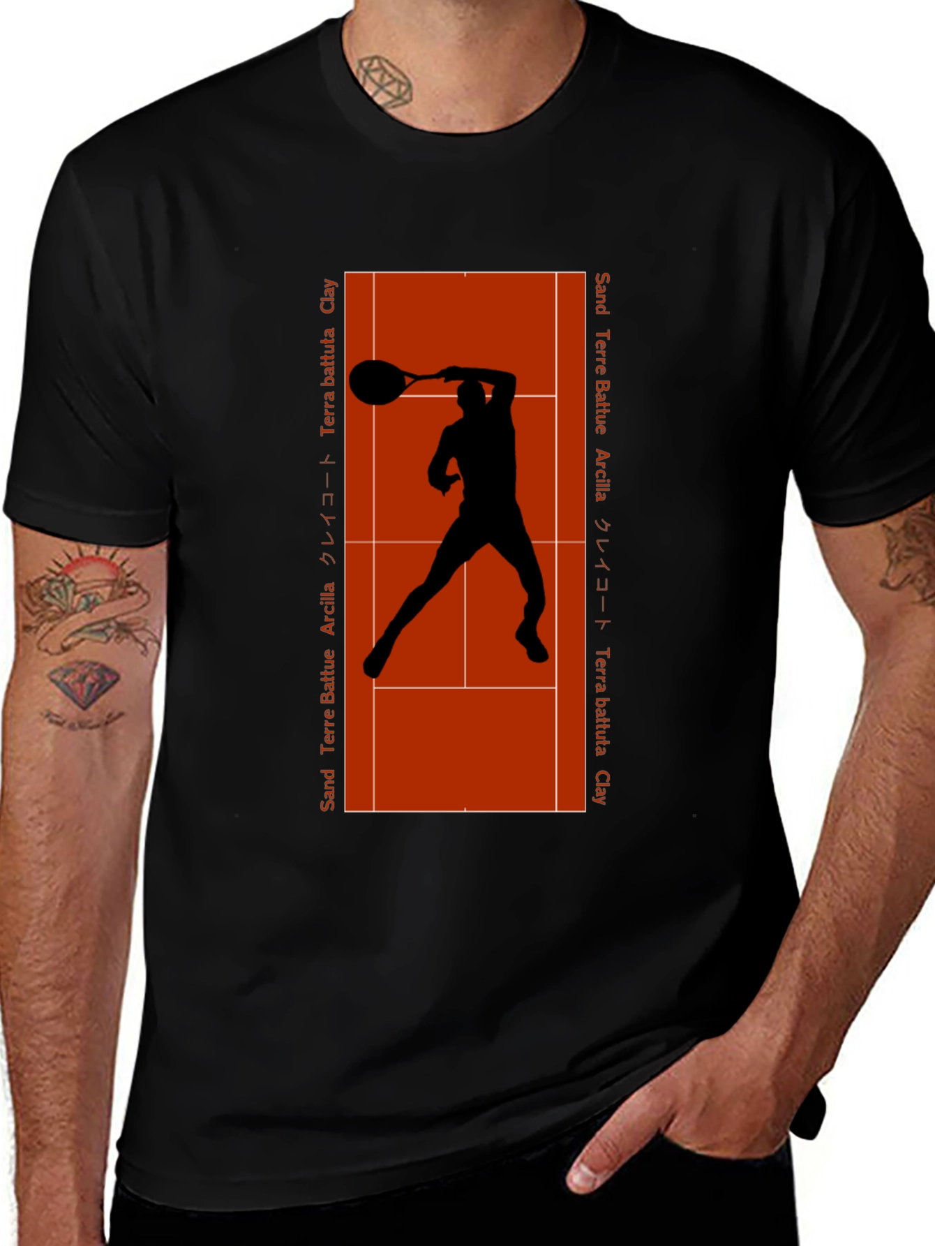 Clay Court Tennis Player Graphic T-Shirt