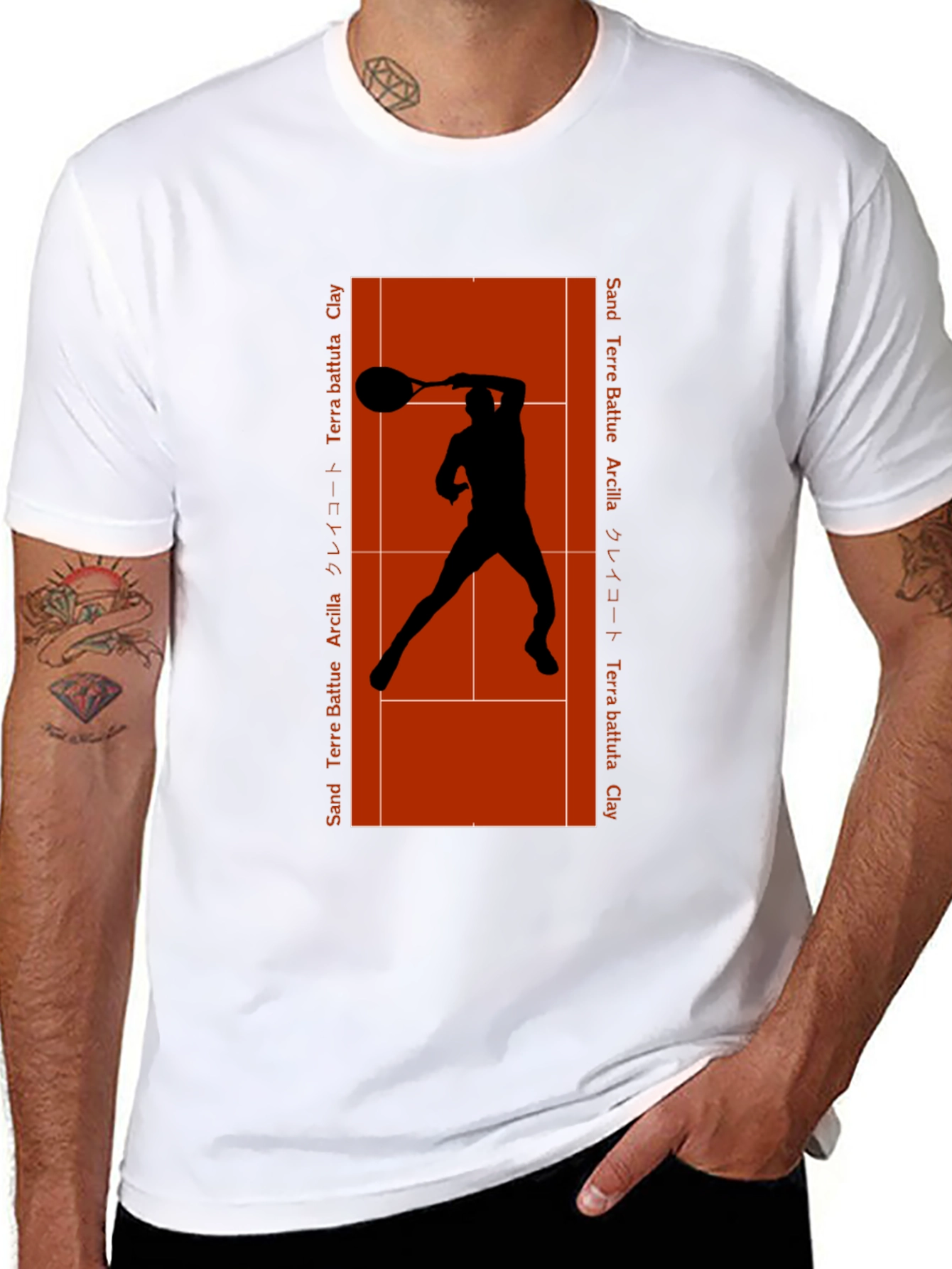 Clay Court Tennis Player Graphic T-Shirt