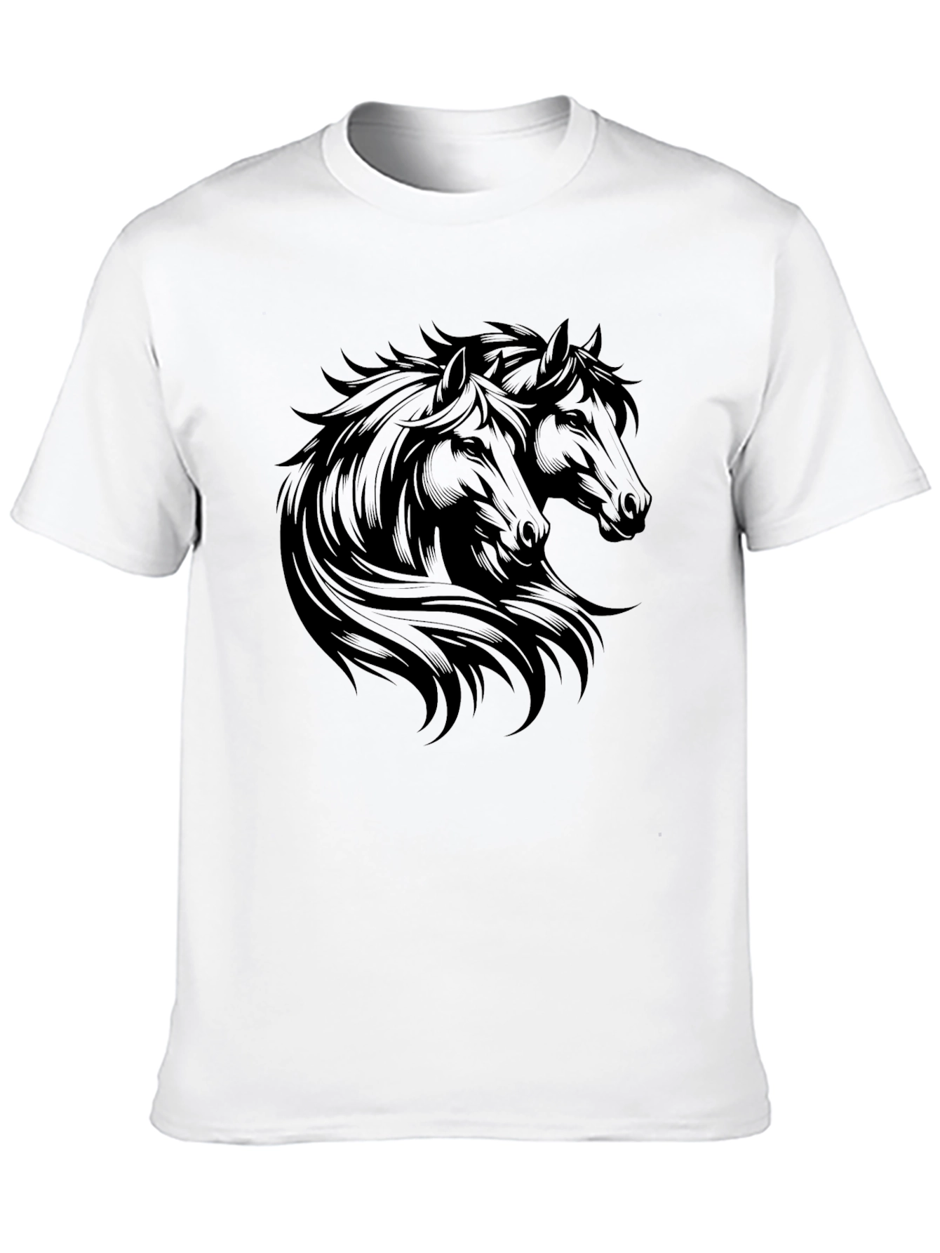 Black Horse Graphic Tee - Mens Casual T-Shirt
