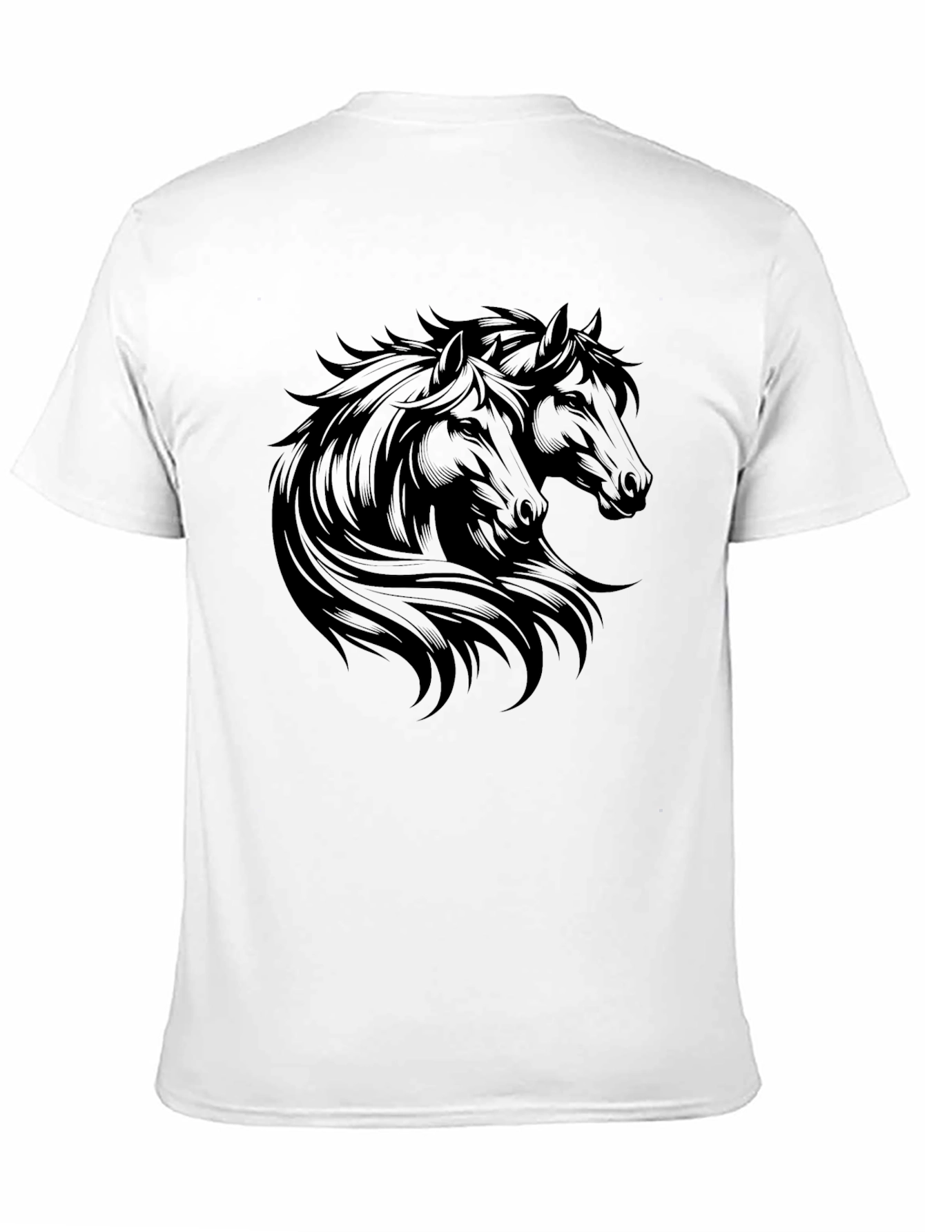 Black Horse Graphic Tee - Mens Casual T-Shirt