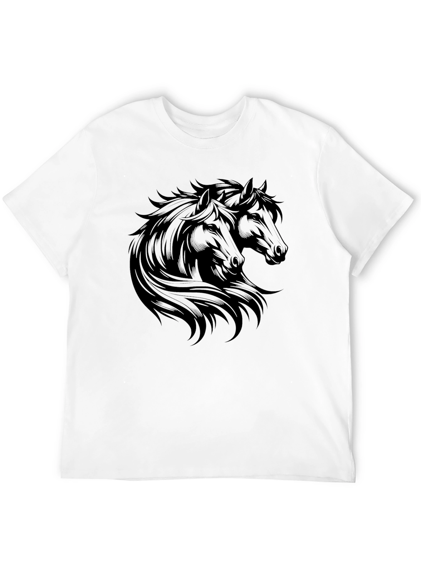 Black Horse Graphic Tee - Mens Casual T-Shirt