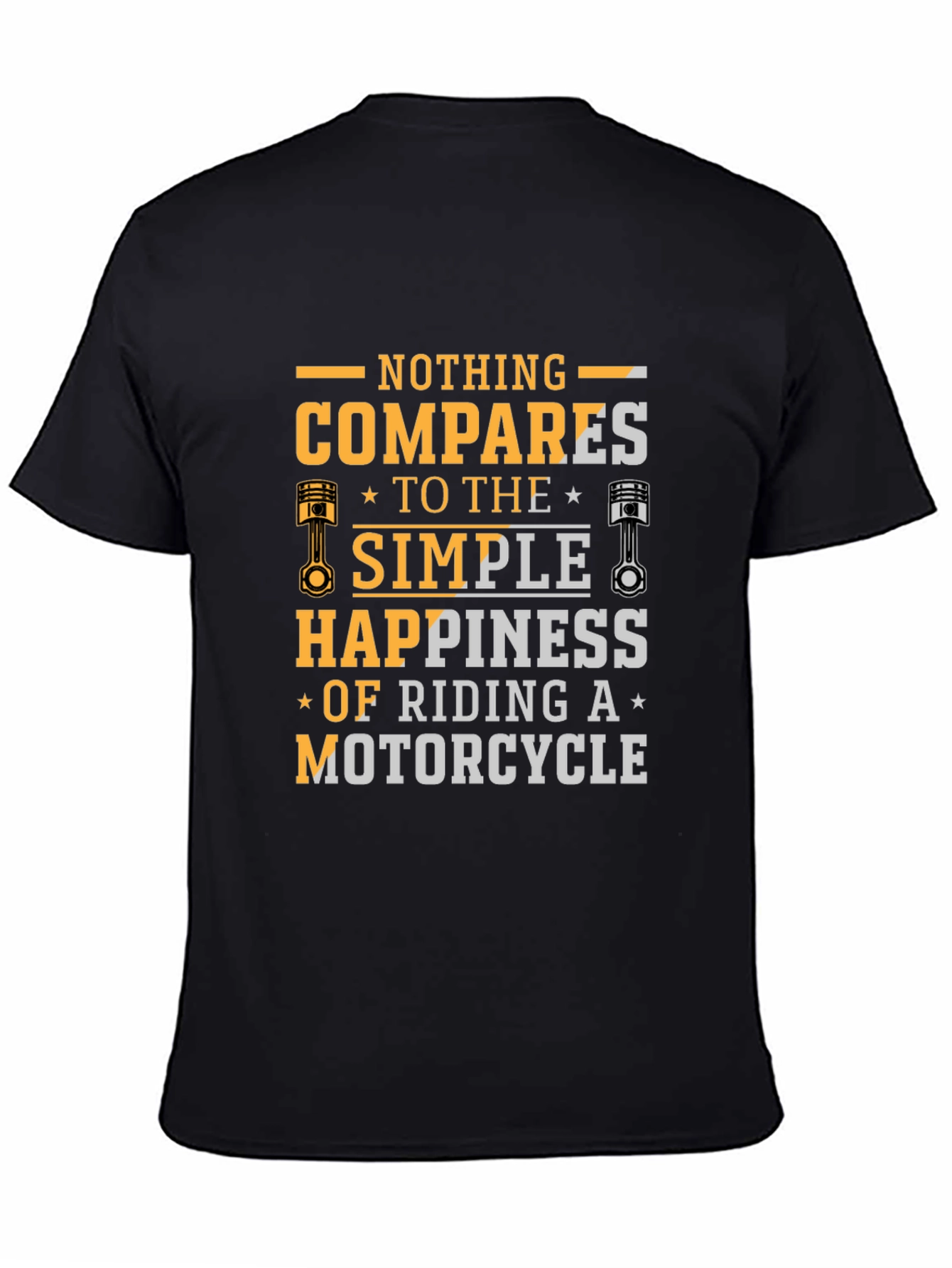 Motorcycle Riding Happiness Black T-Shirt