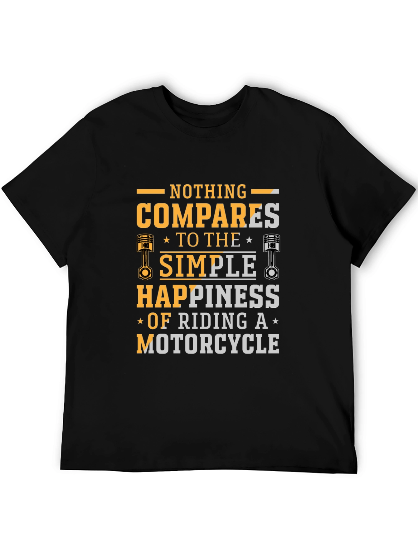 Motorcycle Riding Happiness Black T-Shirt