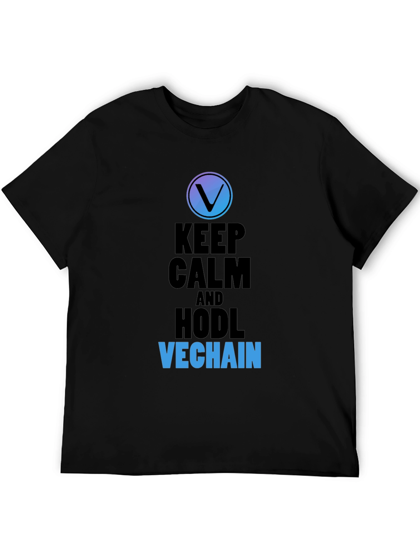 Keep Calm and HODL VeChain Black T-Shirt