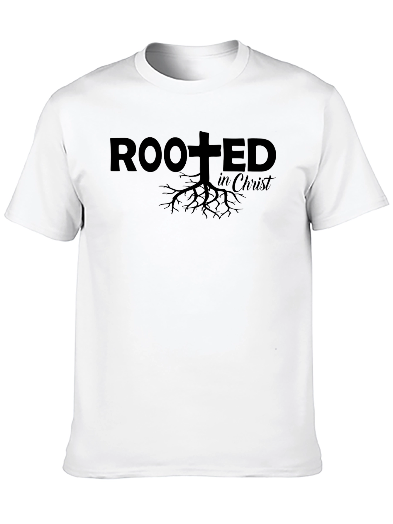 Rooted in Christ Graphic Tee - Unisex Black T-Shirt