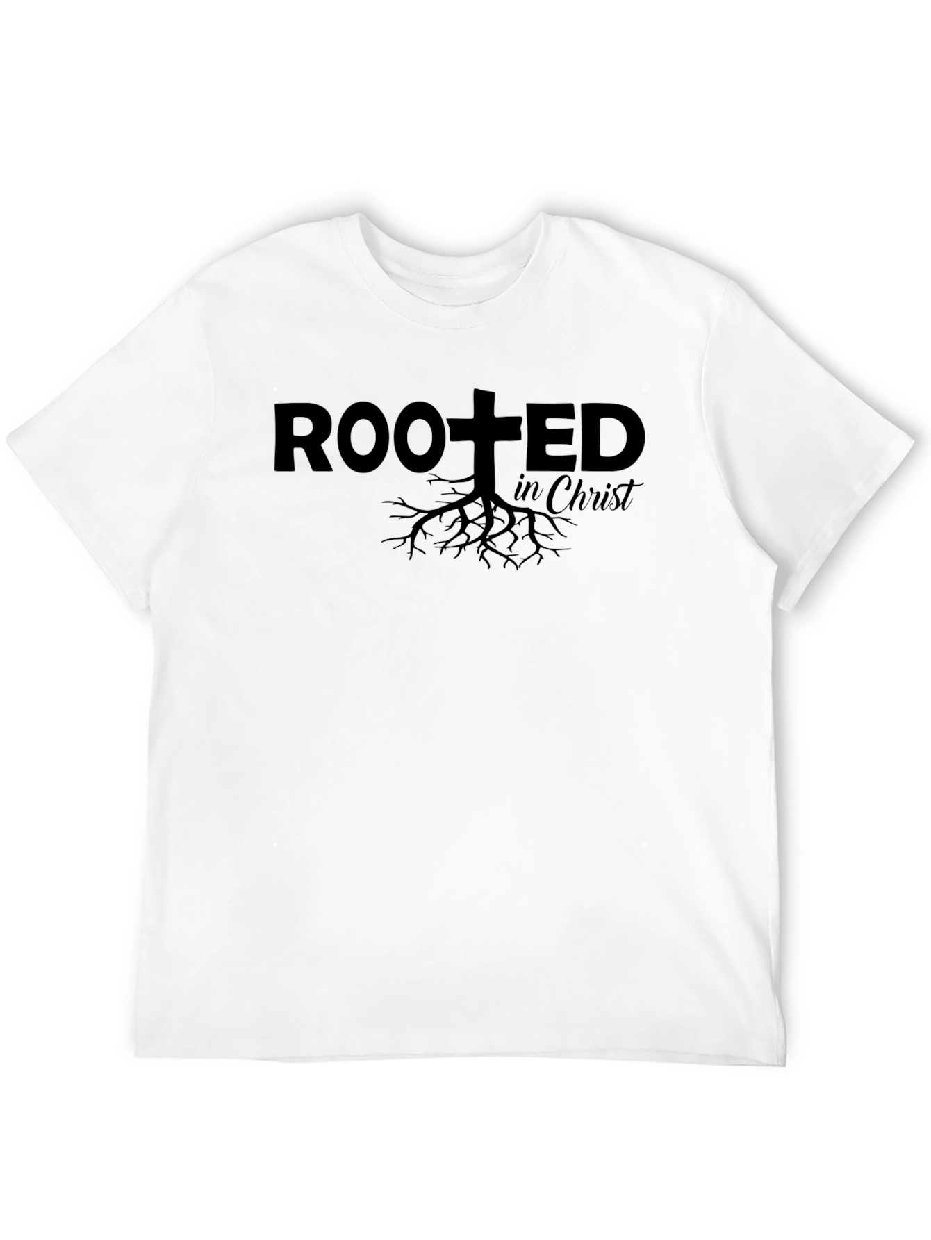 Rooted in Christ Graphic Tee - Unisex Black T-Shirt