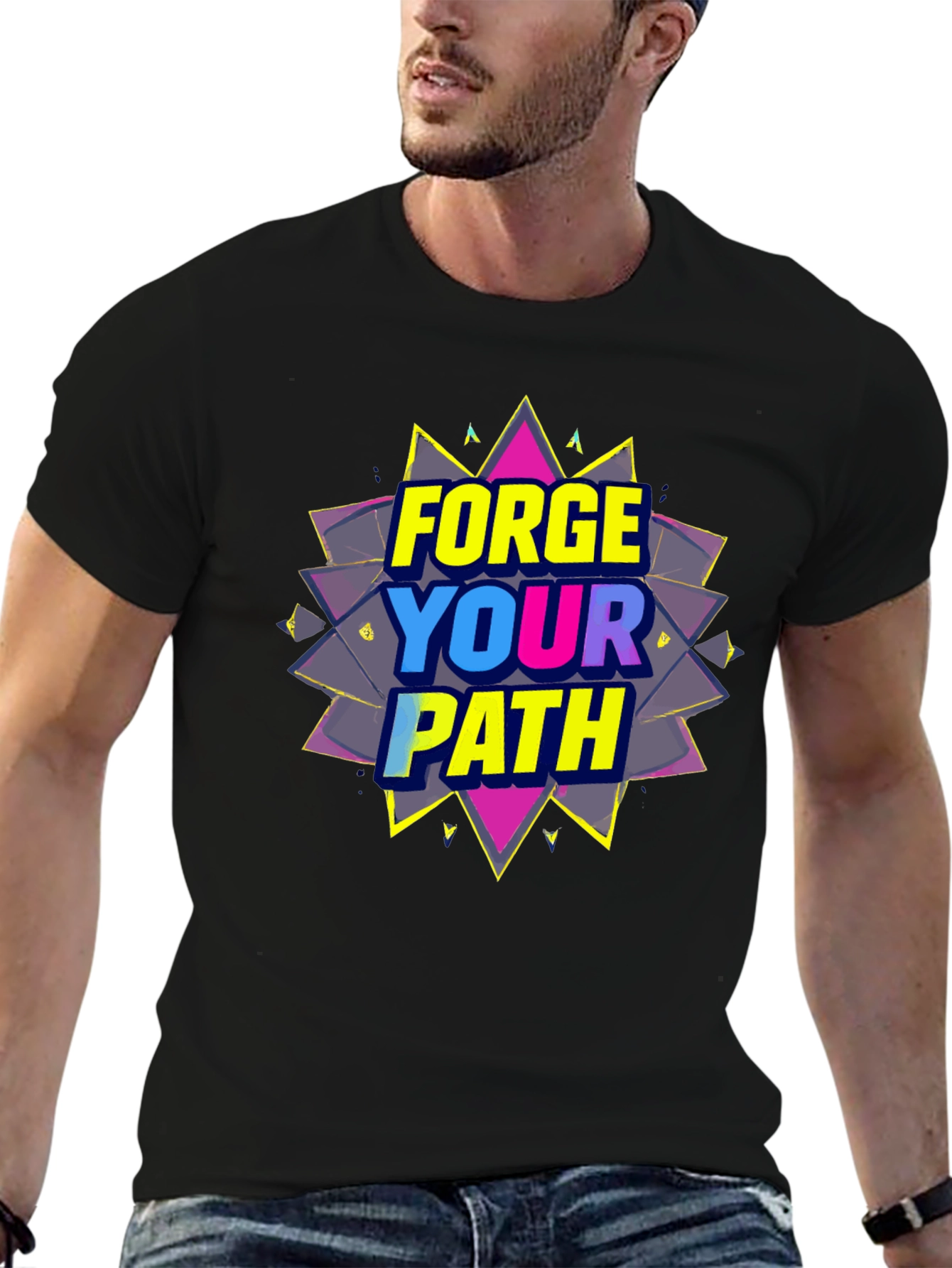 Forge Your Path Black Graphic T-Shirt