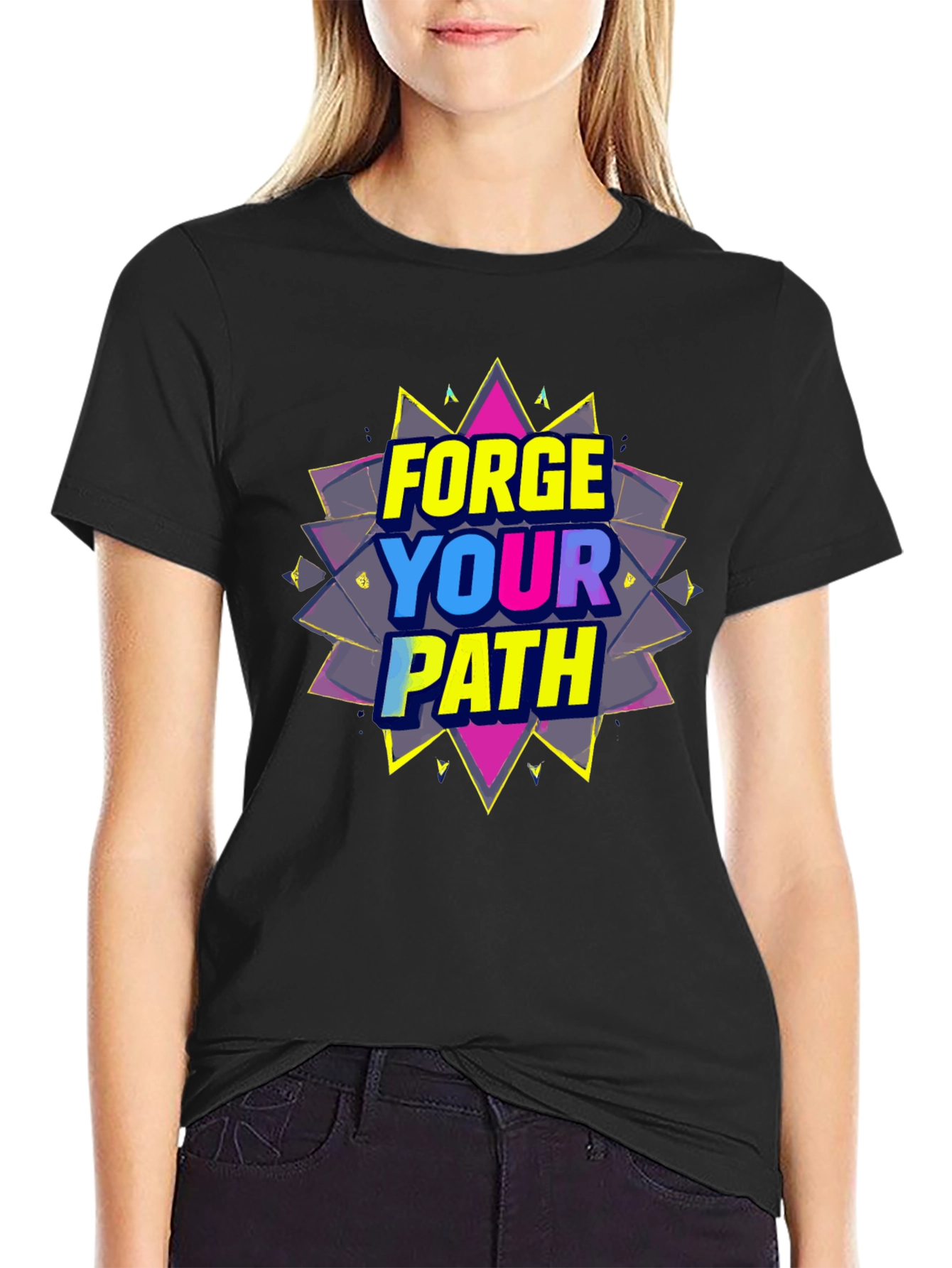 Forge Your Path Black Graphic T-Shirt