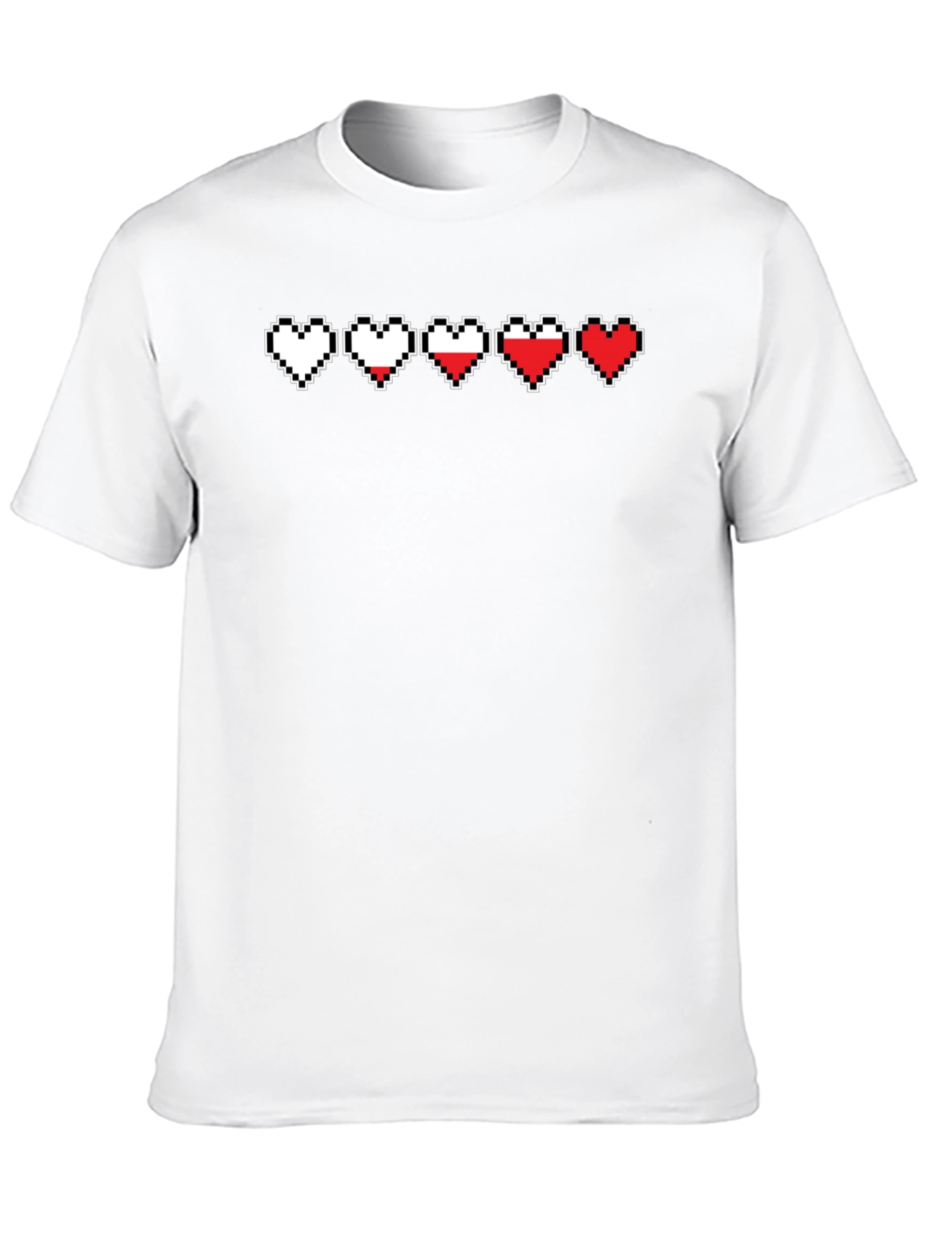 Gamer Life Hearts Graphic Tee - Black Cotton T-Shirt