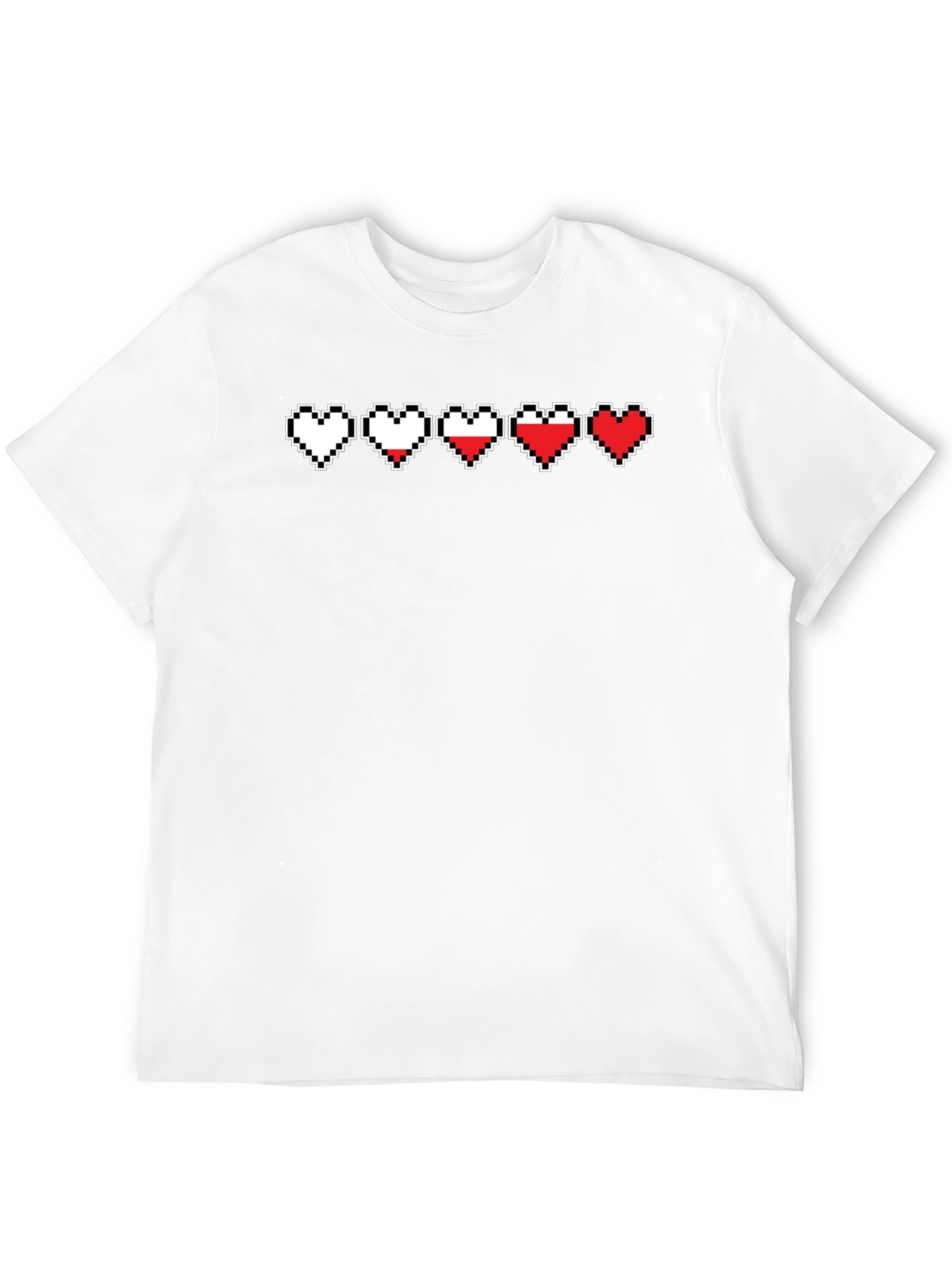 Gamer Life Hearts Graphic Tee - Black Cotton T-Shirt