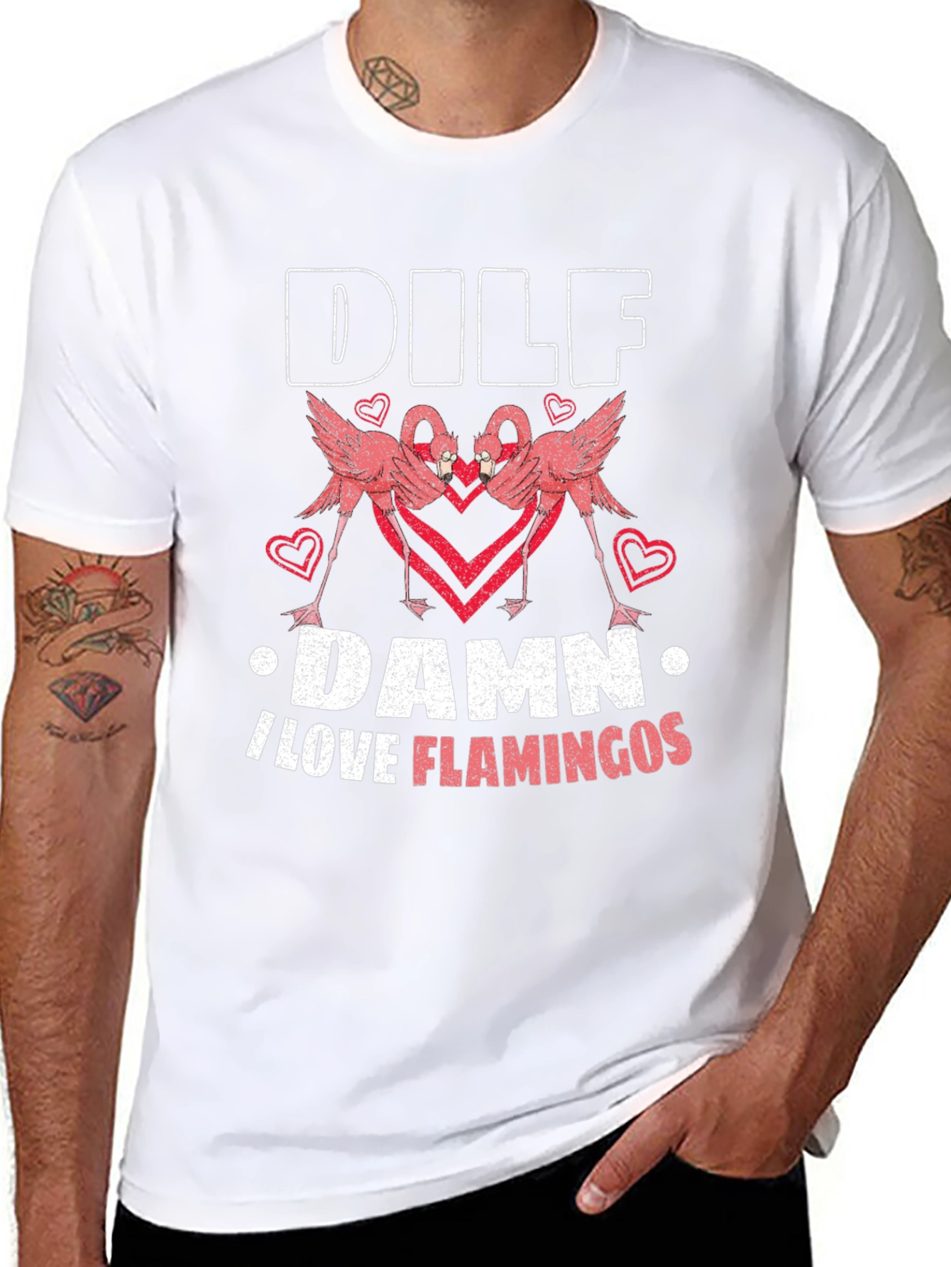 DILF Damn I Love Flamingos Graphic Tee