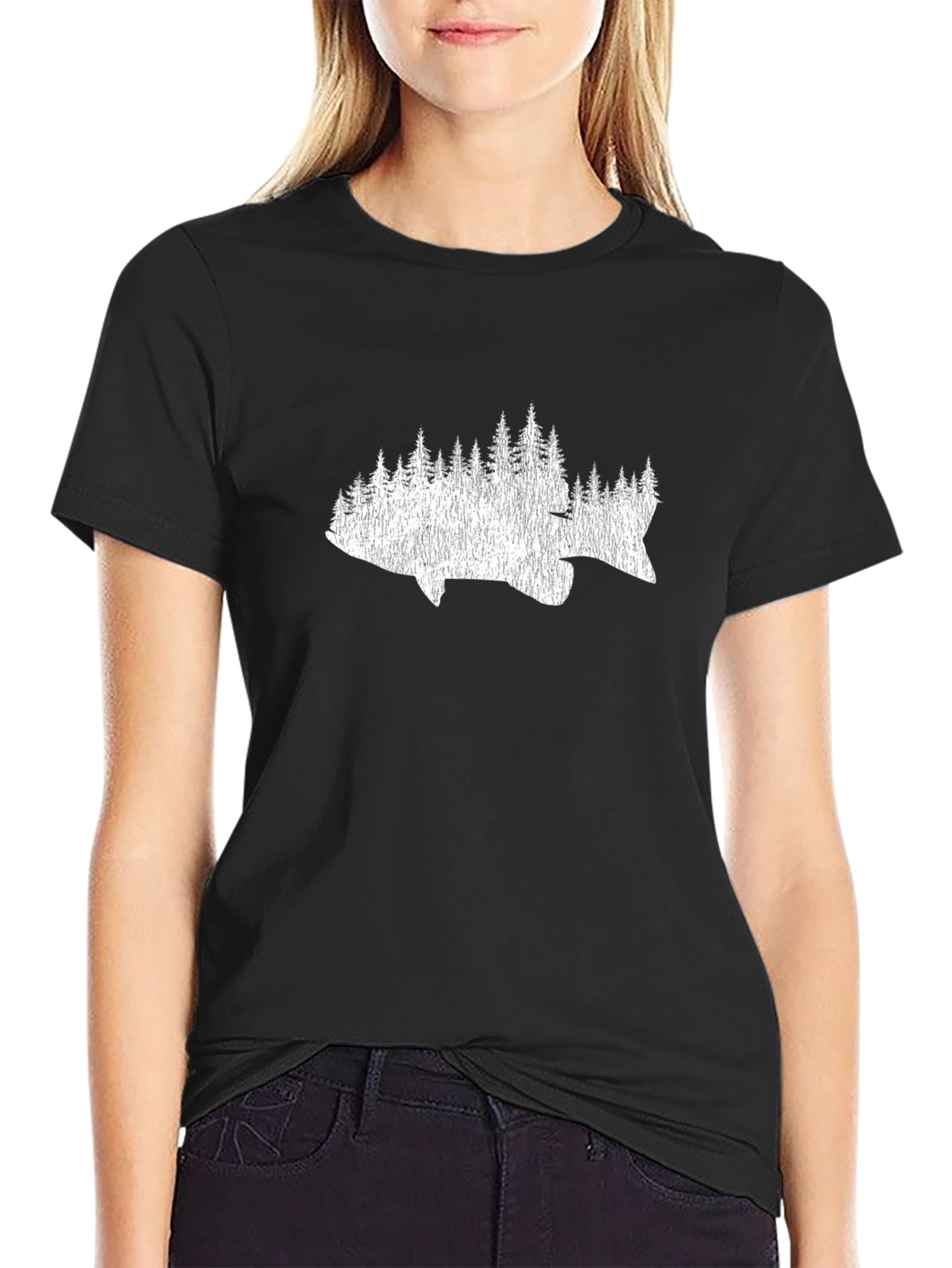 Fish & Trees Graphic Tee - Nature Inspired Print
