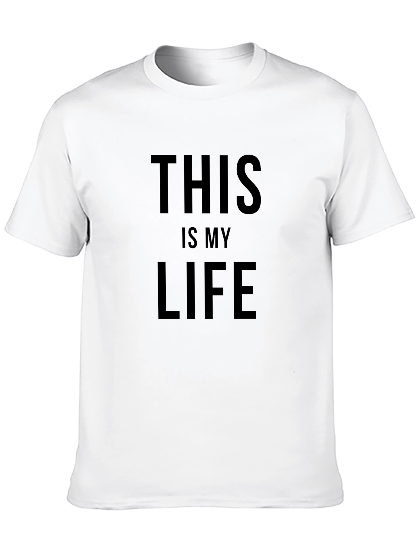 This Is My Life Slogan Graphic Tee - Black