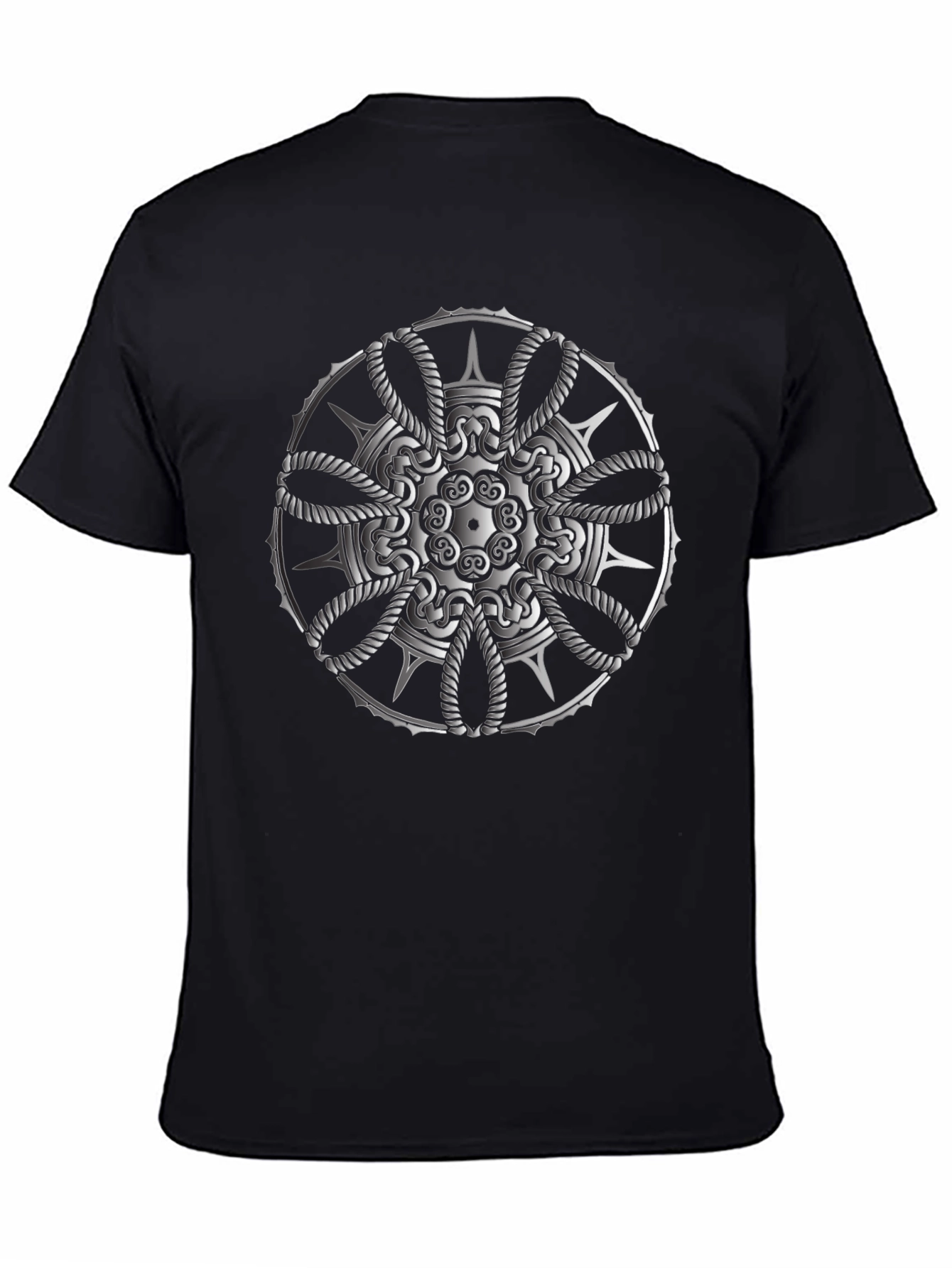 Mandala Graphic Print T-Shirt - Black