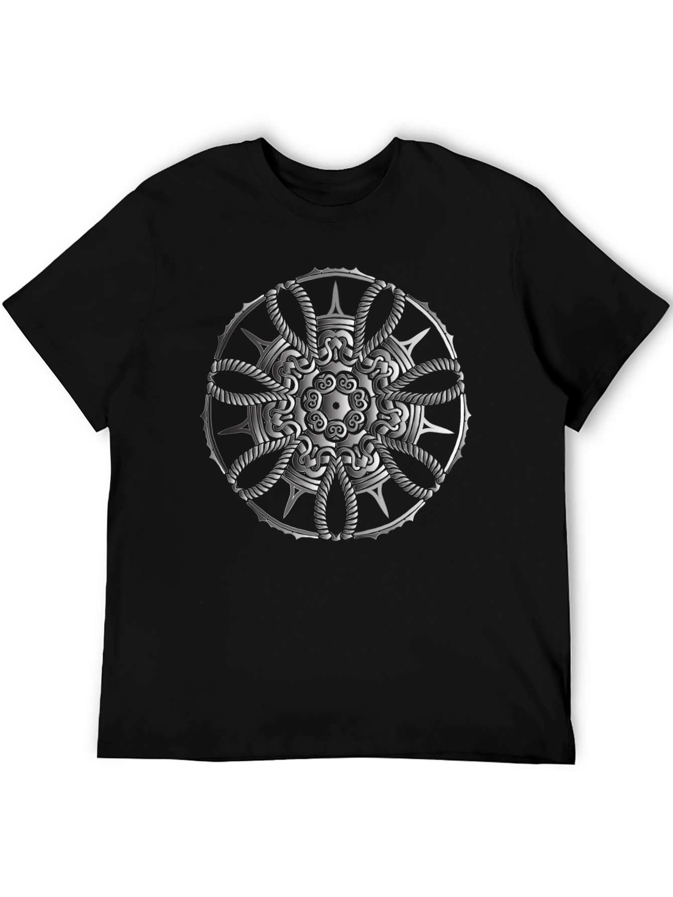 Mandala Graphic Print T-Shirt - Black