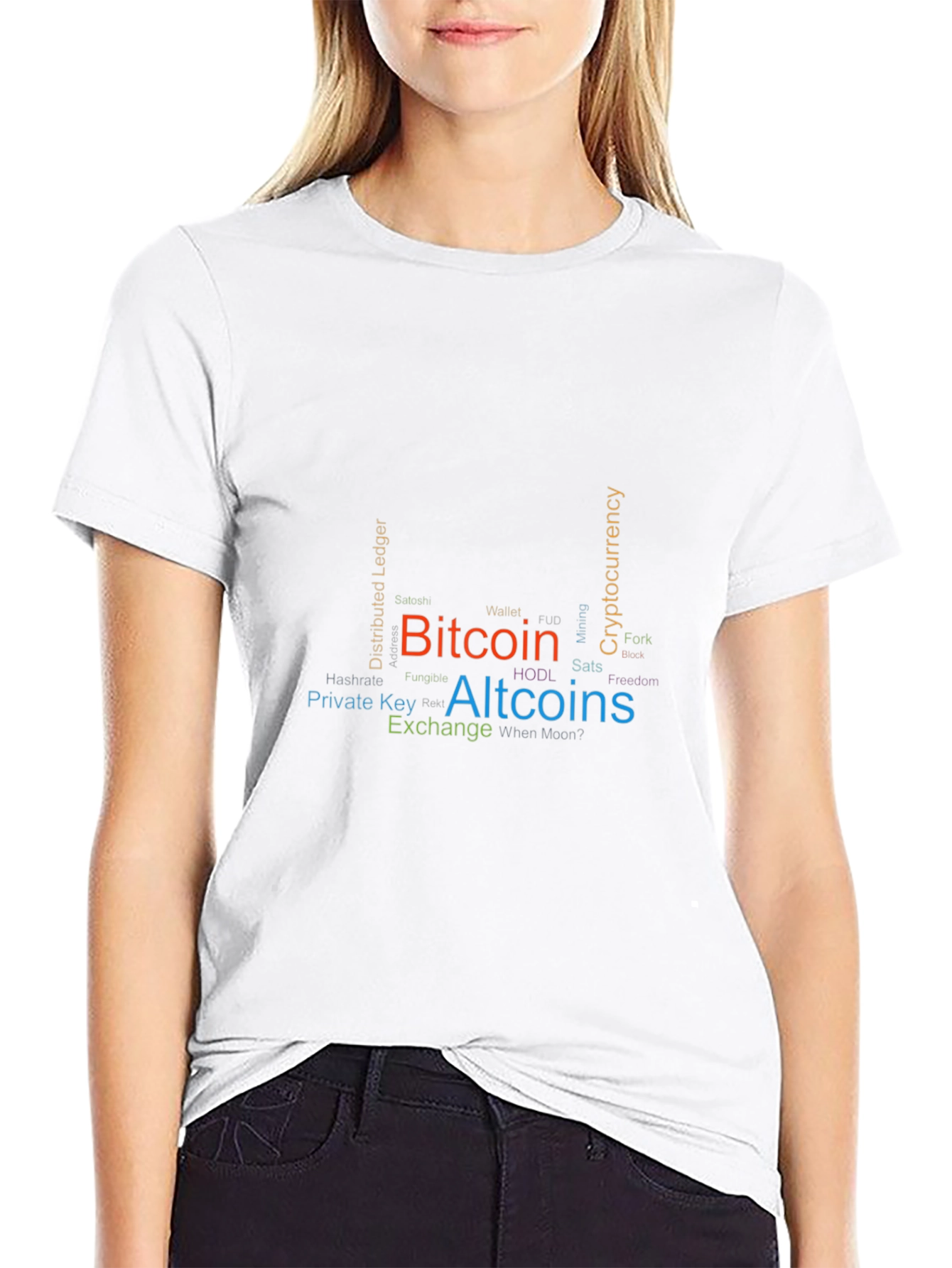 Bitcoin & Altcoins Word Cloud Graphic Tee