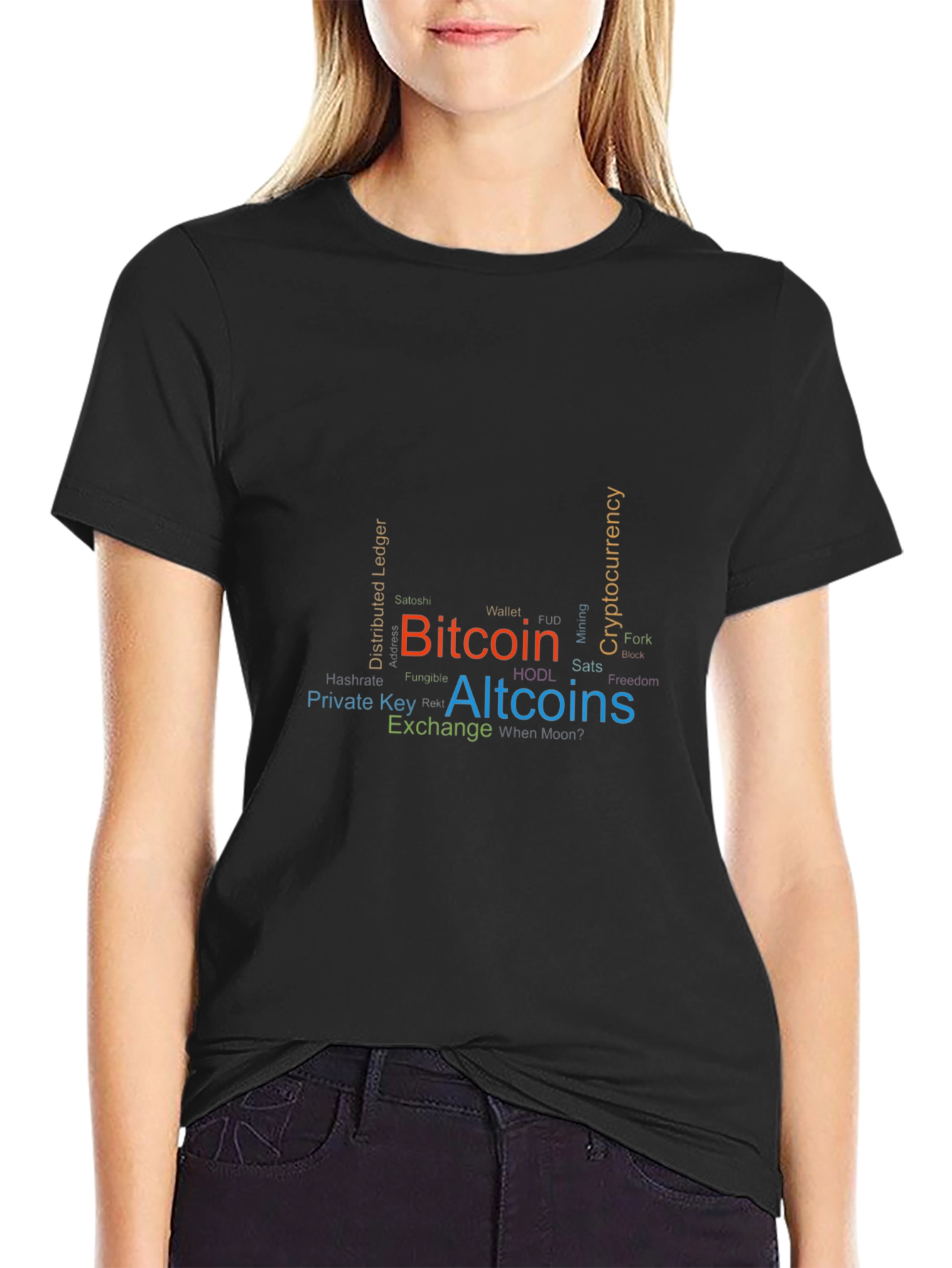 Bitcoin & Altcoins Word Cloud Graphic Tee