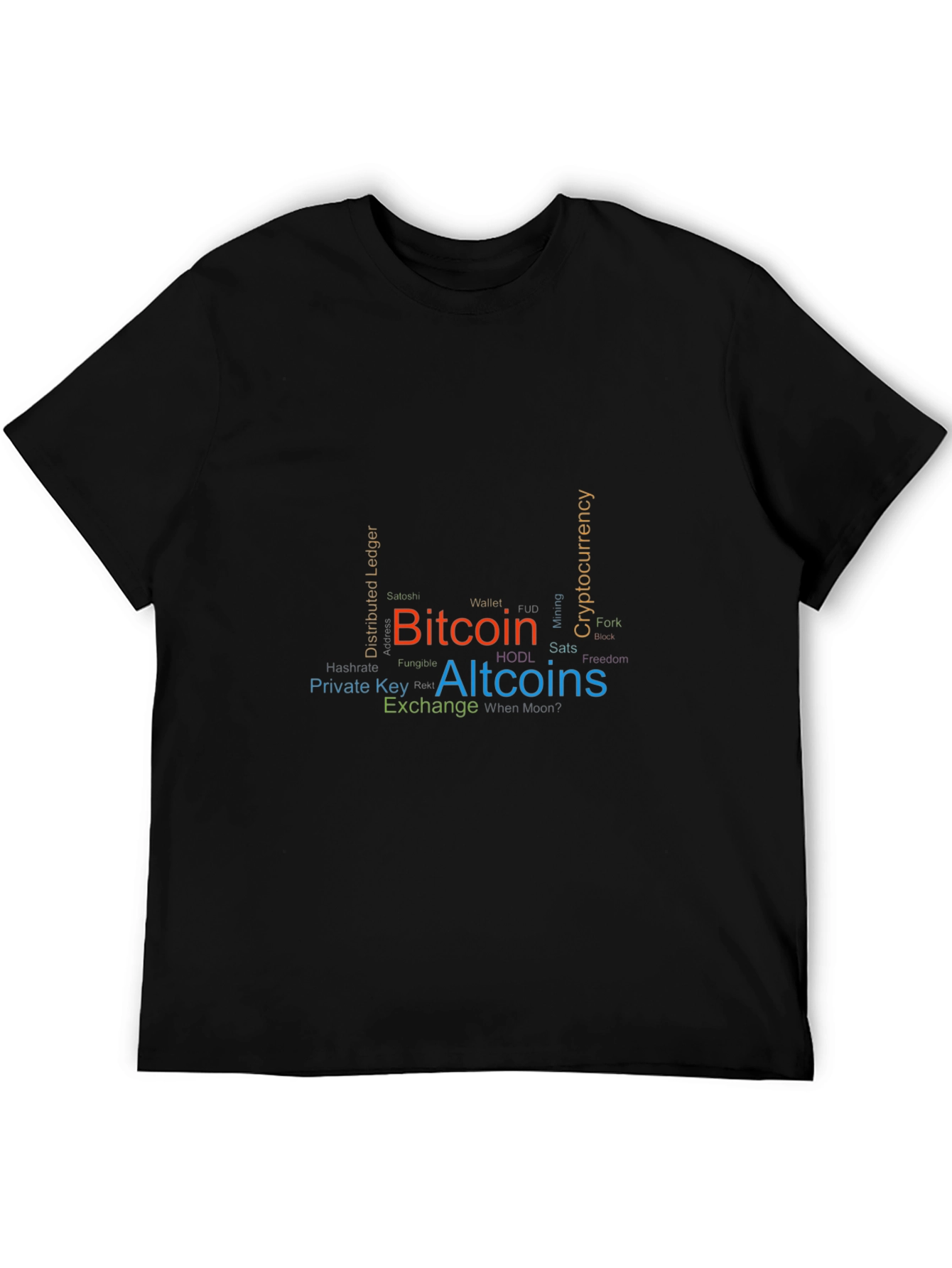 Bitcoin & Altcoins Word Cloud Graphic Tee