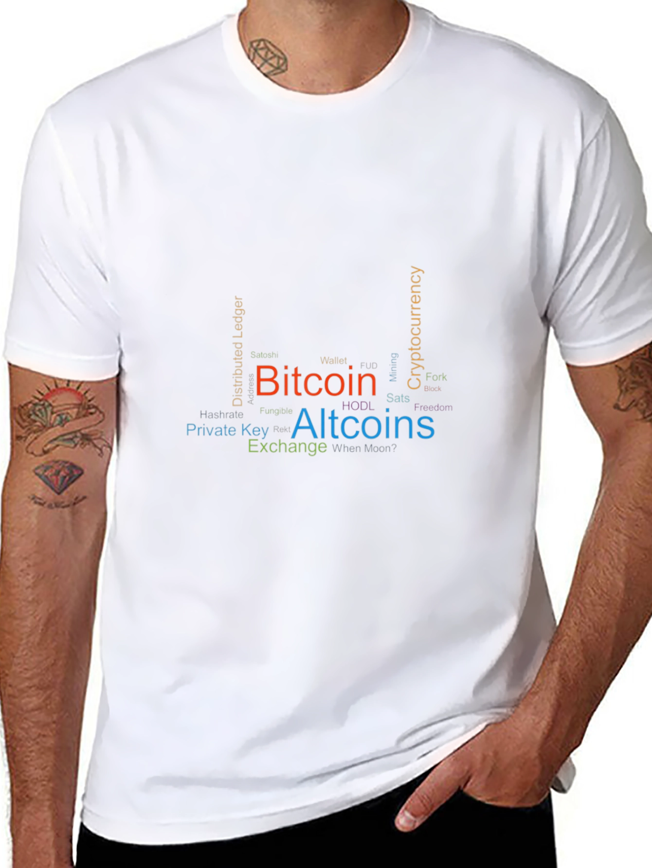 Bitcoin & Altcoins Word Cloud Graphic Tee