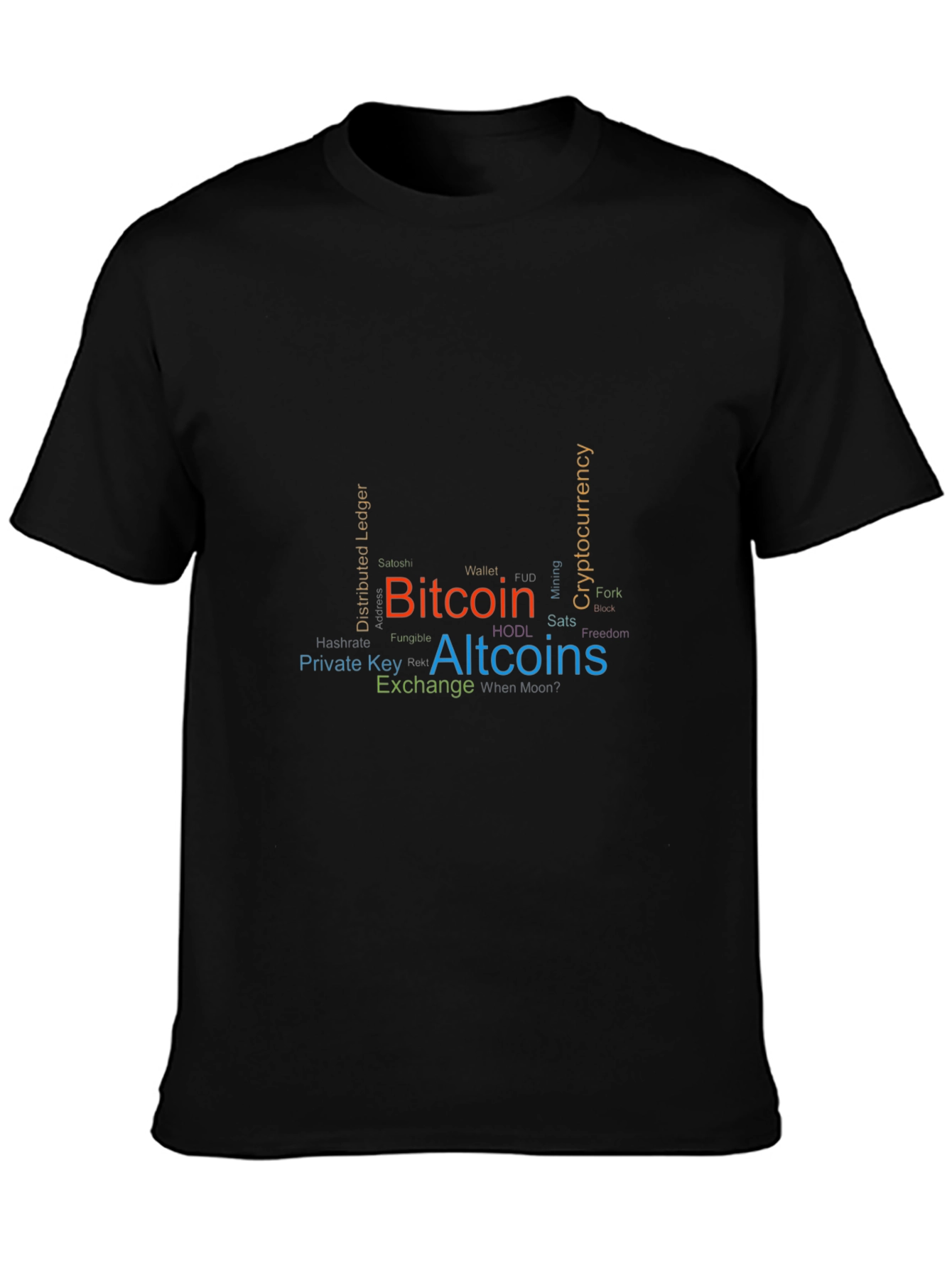 Bitcoin & Altcoins Word Cloud Graphic Tee