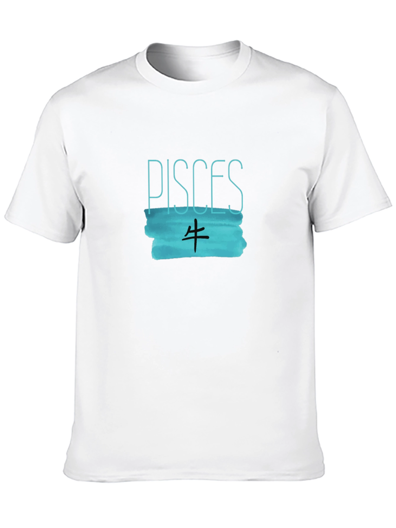 Pisces Zodiac Sign Graphic Tee - Black