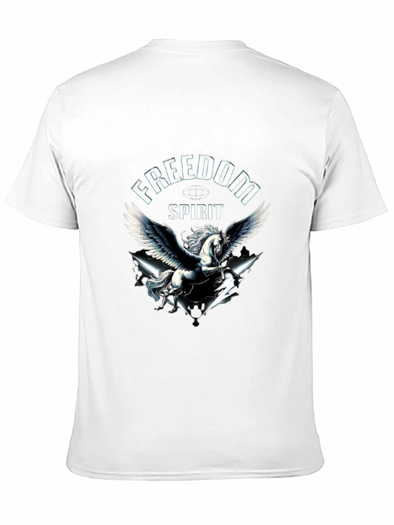 Freedom Spirit Pegasus Graphic Black T-Shirt