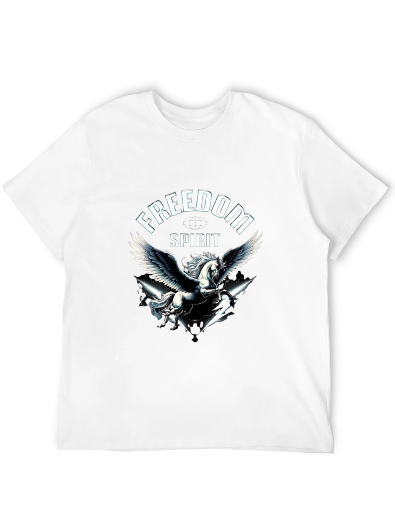 Freedom Spirit Pegasus Graphic Black T-Shirt