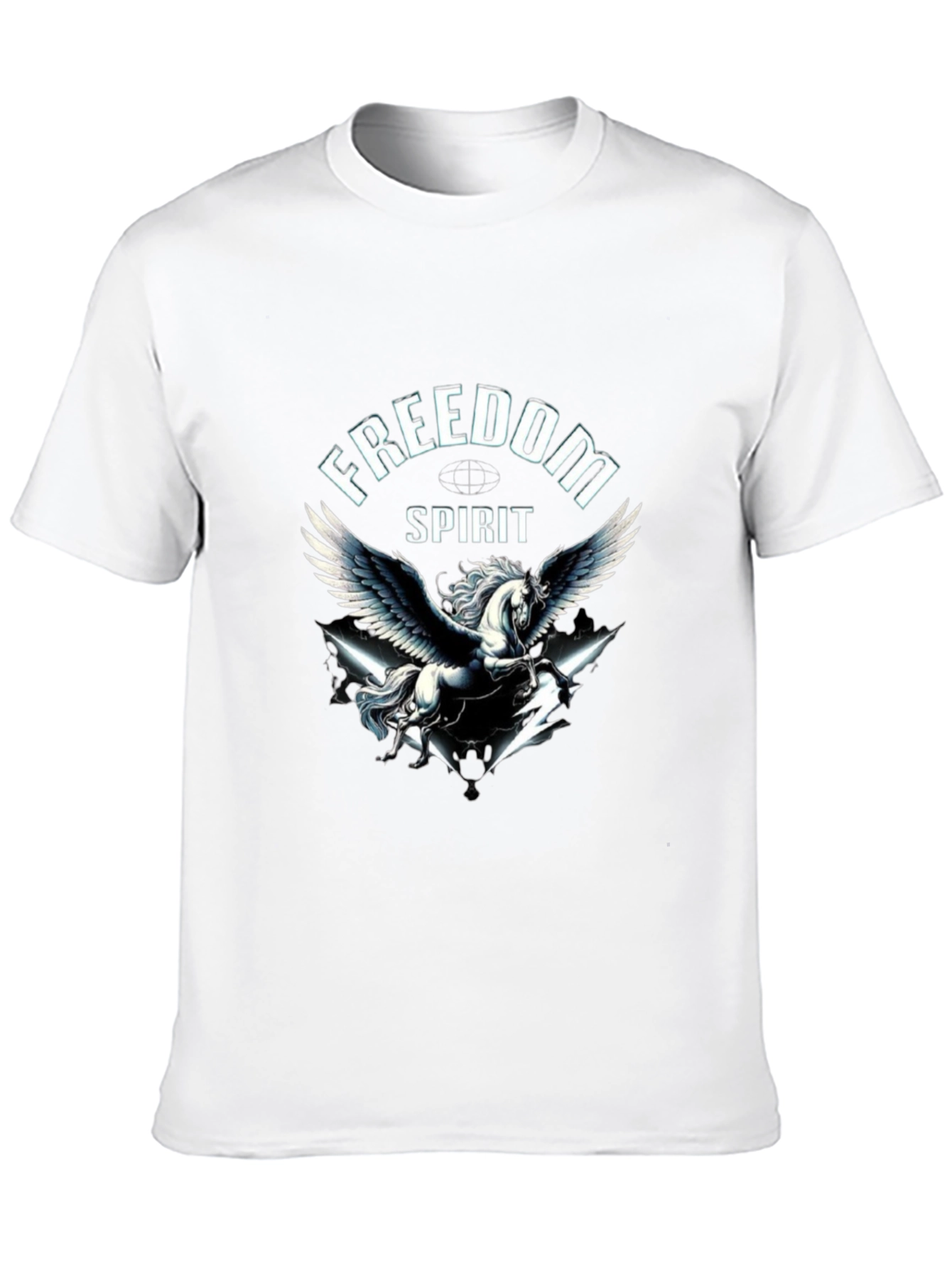 Freedom Spirit Pegasus Graphic Black T-Shirt