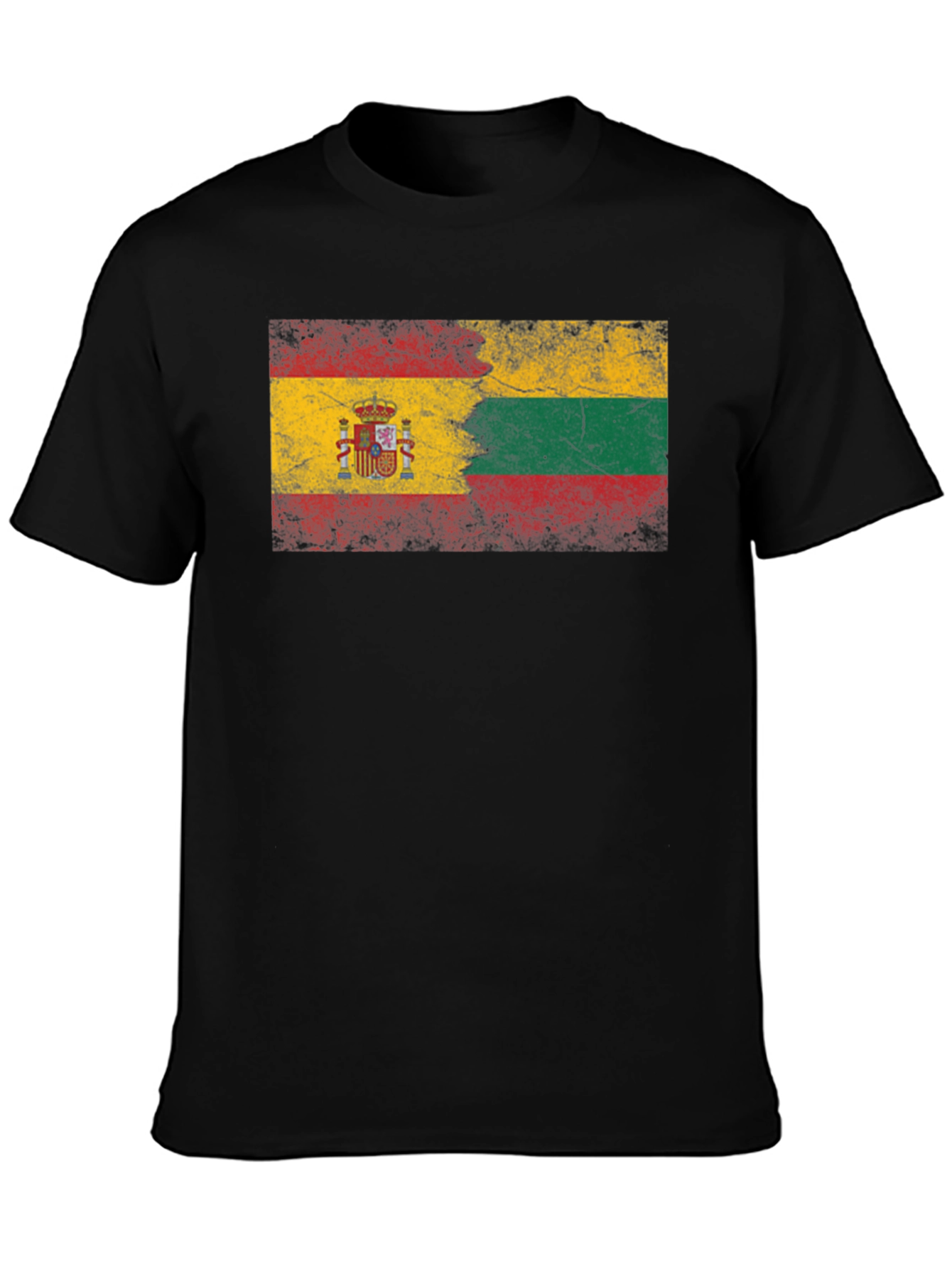 Spain Lithuania Flag Graphic T-Shirt