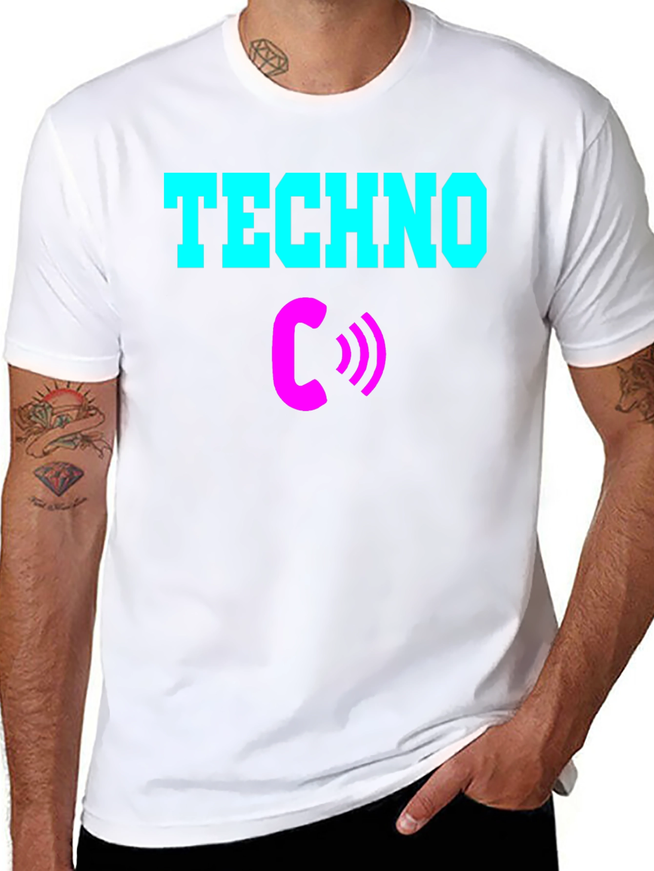 Techno Calling T-Shirt - Vibrant Graphic Tee