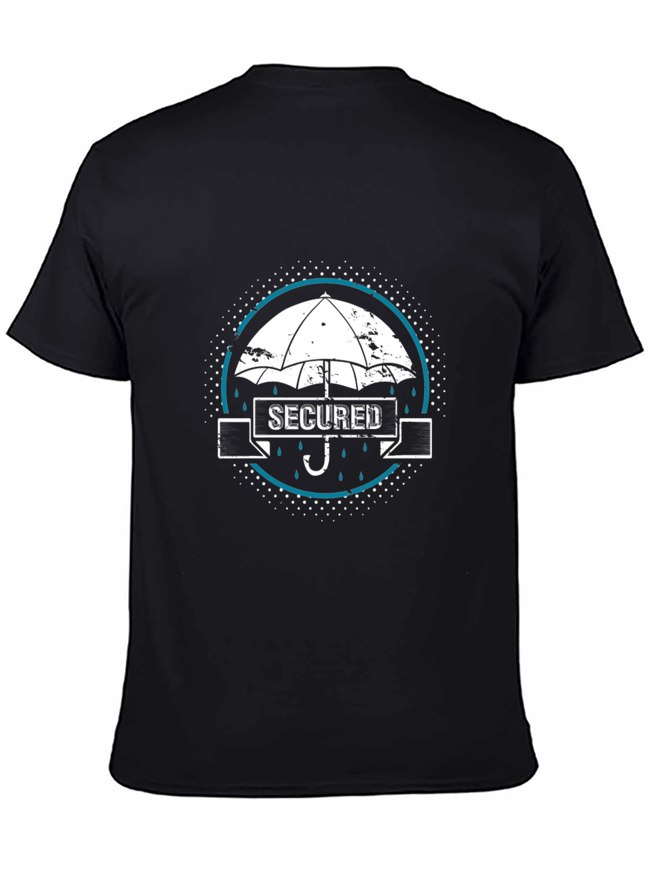 Secured Umbrella Graphic Black T-Shirt