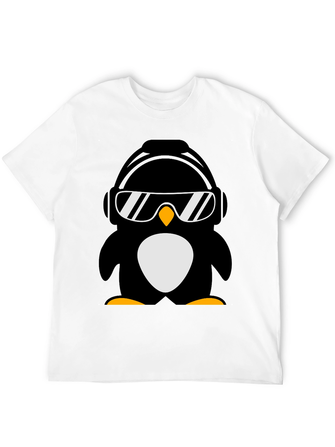 Cool Penguin Graphic Tee - Black