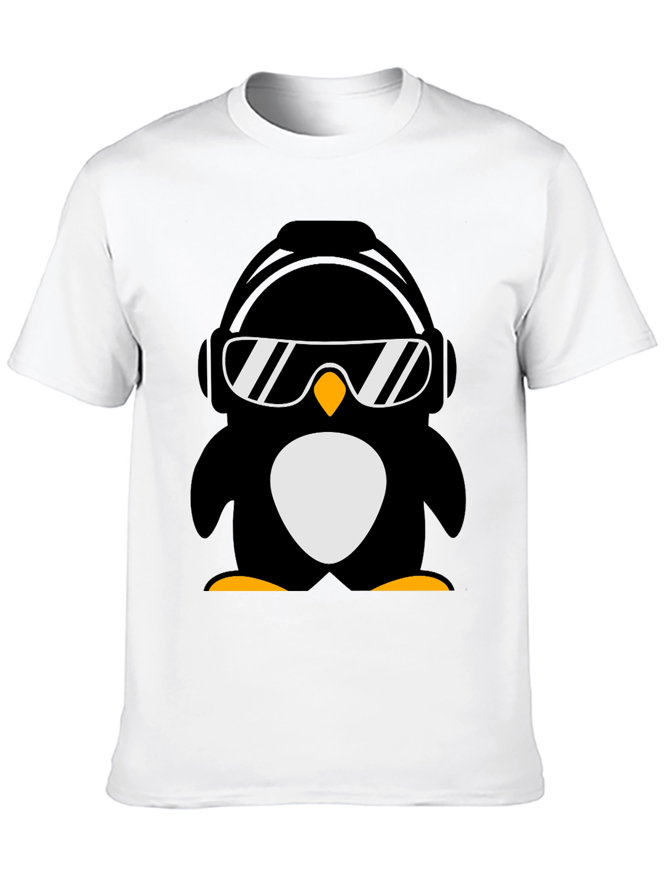 Cool Penguin Graphic Tee - Black