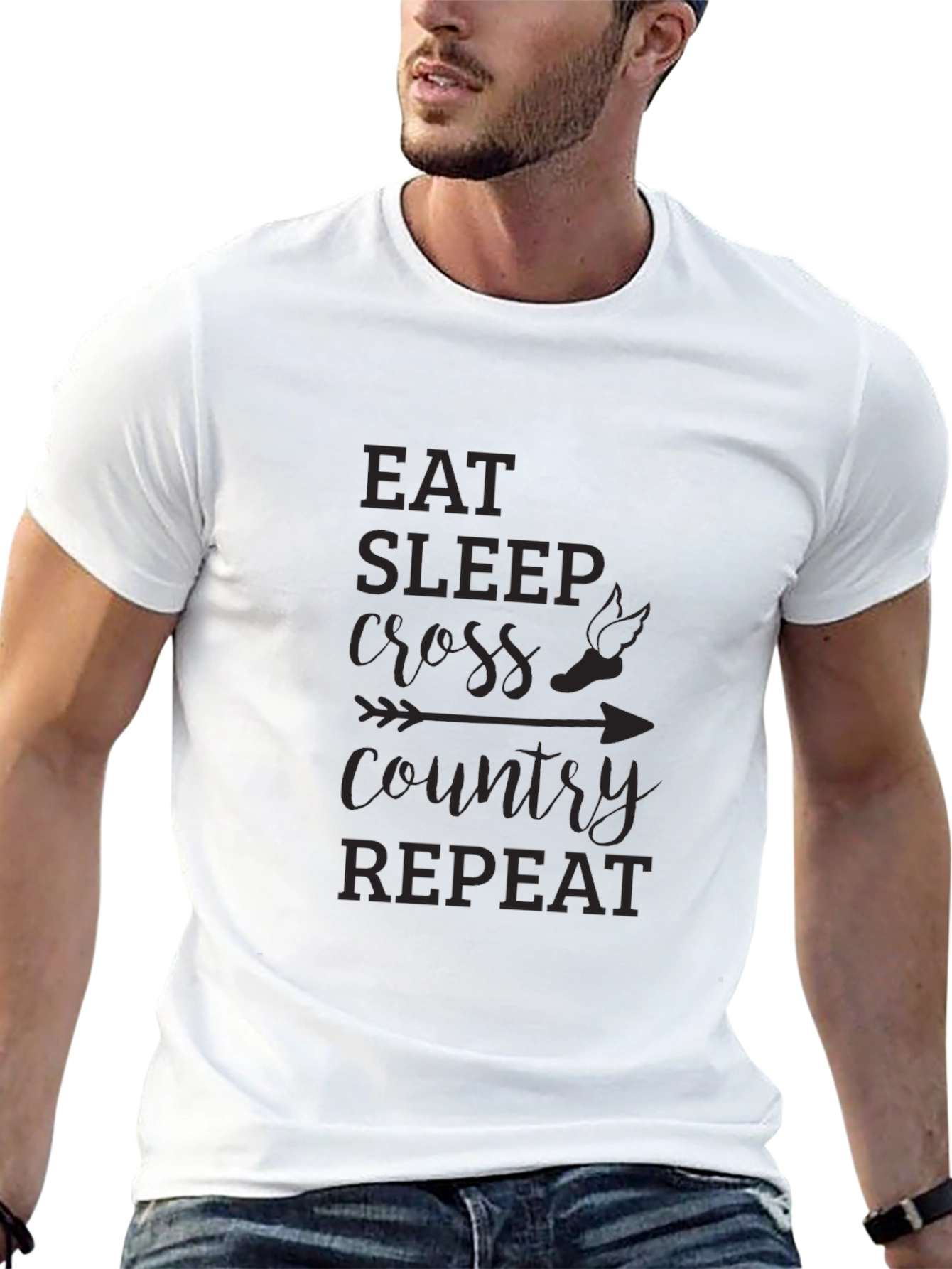 Eat Sleep Cross Country Repeat Black T-Shirt