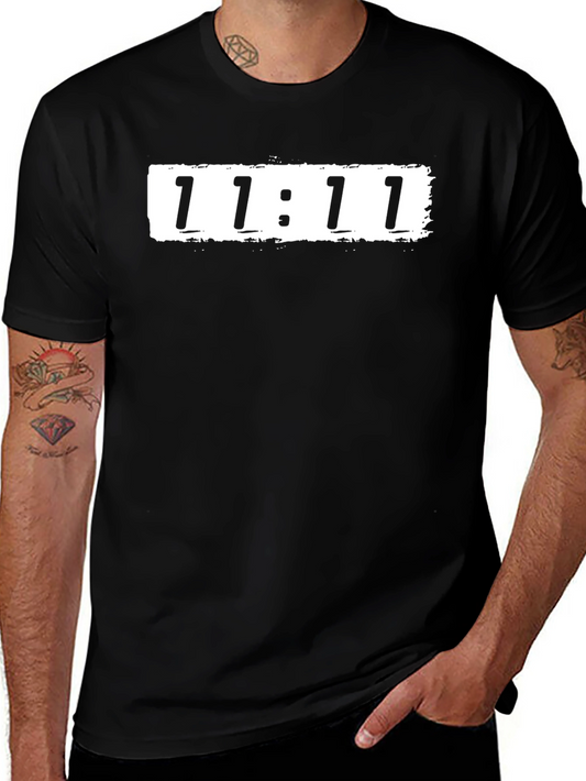 11:11 Graphic Tee - Black Cotton T-Shirt