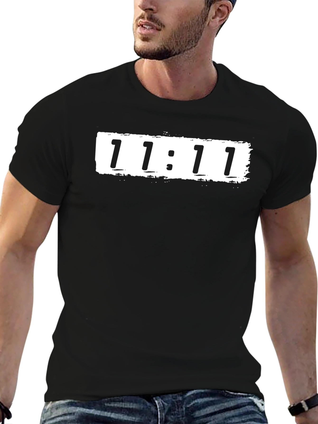 11:11 Graphic Tee - Black Cotton T-Shirt
