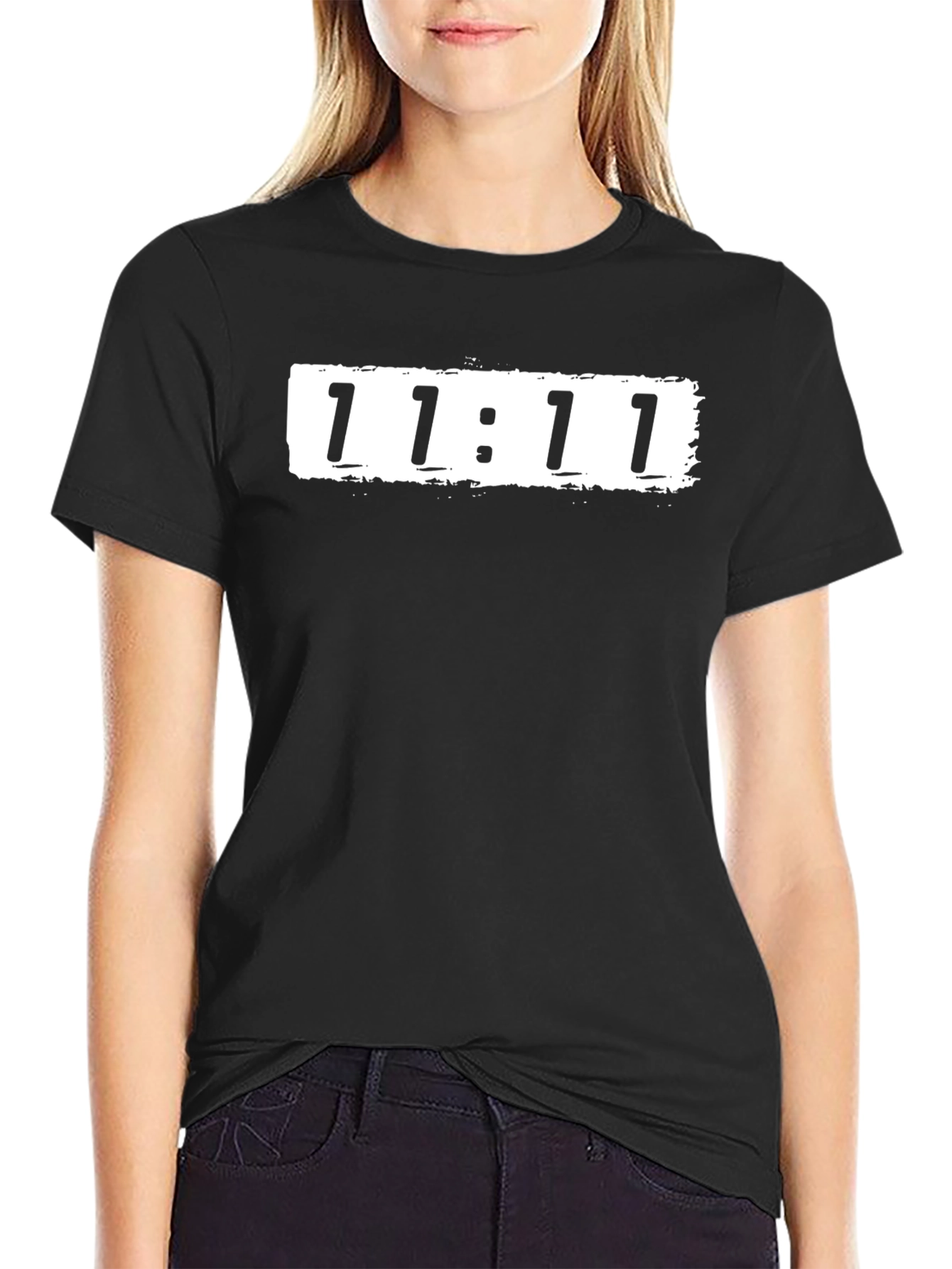 11:11 Graphic Tee - Black Cotton T-Shirt