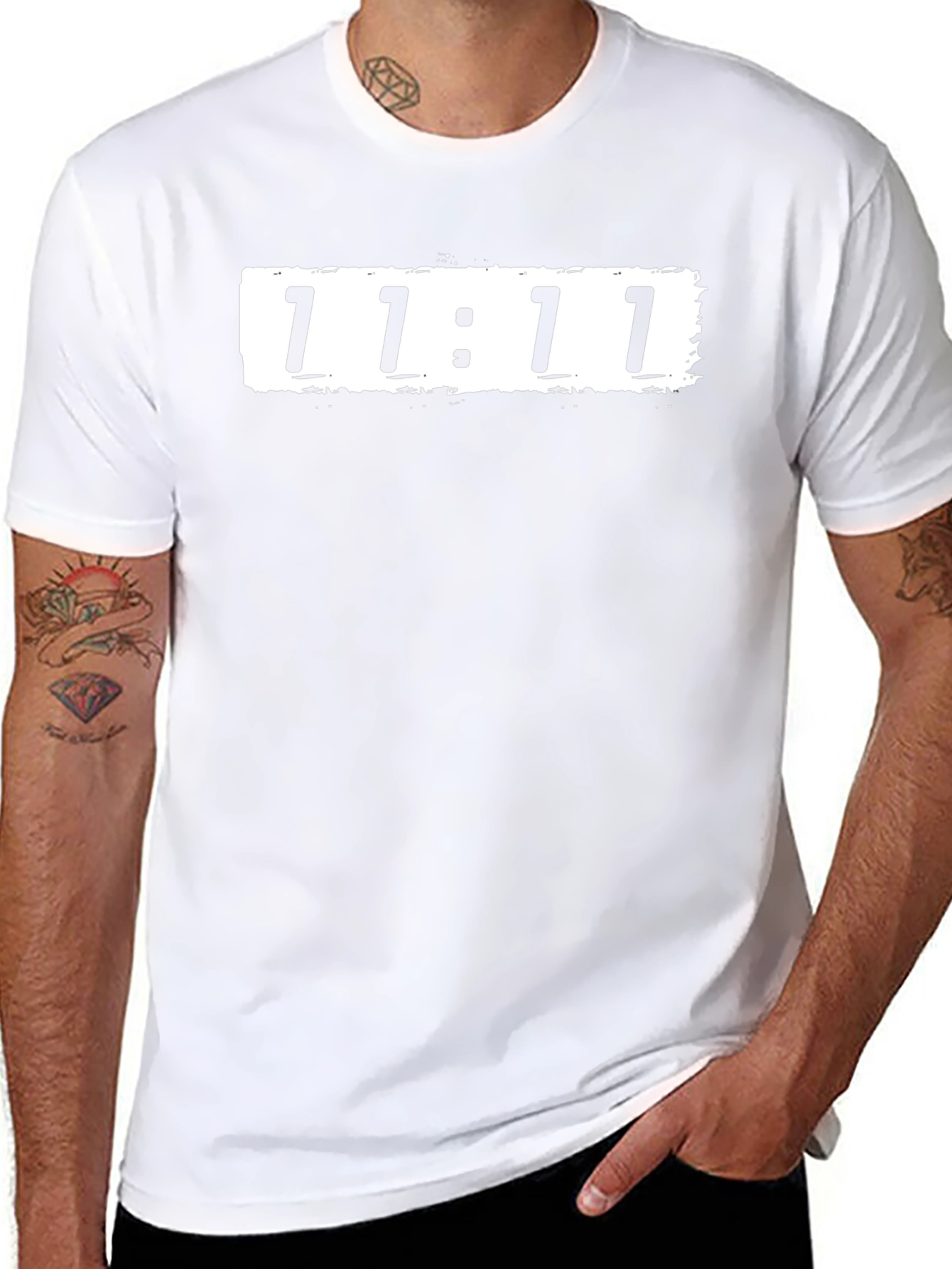 11:11 Graphic Tee - Black Cotton T-Shirt