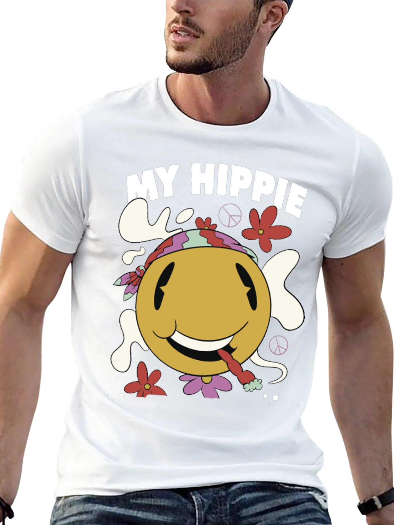 My Hippie Smiley Face Black T-Shirt