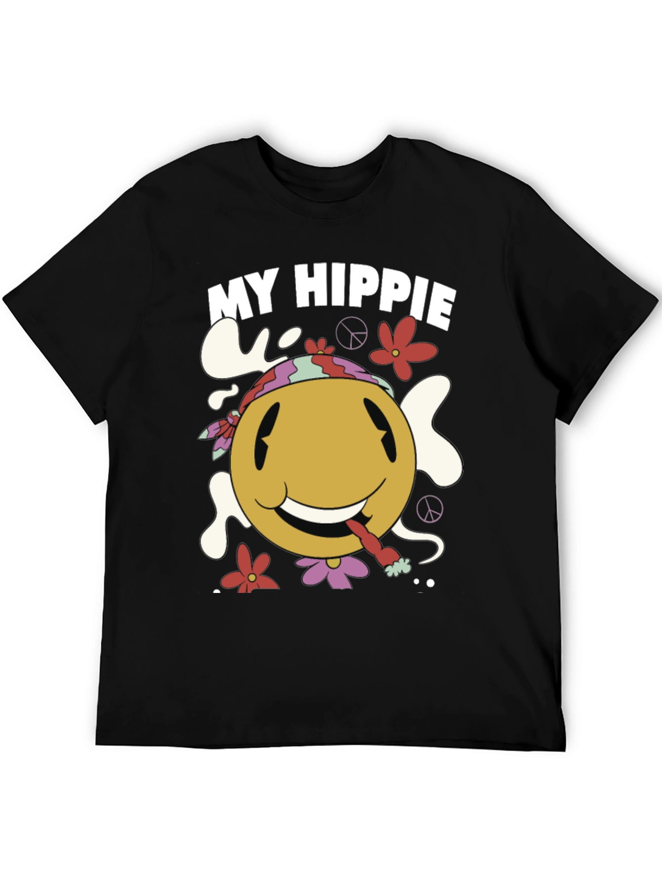 My Hippie Smiley Face Black T-Shirt