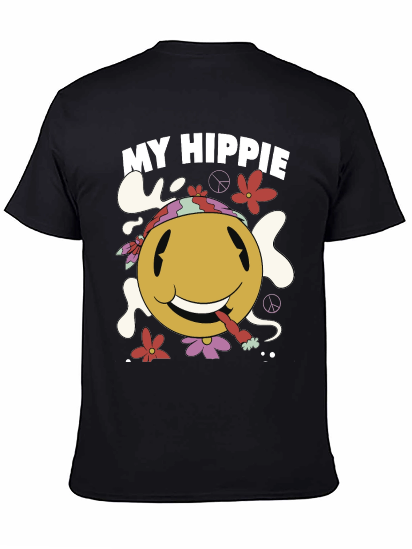My Hippie Smiley Face Black T-Shirt