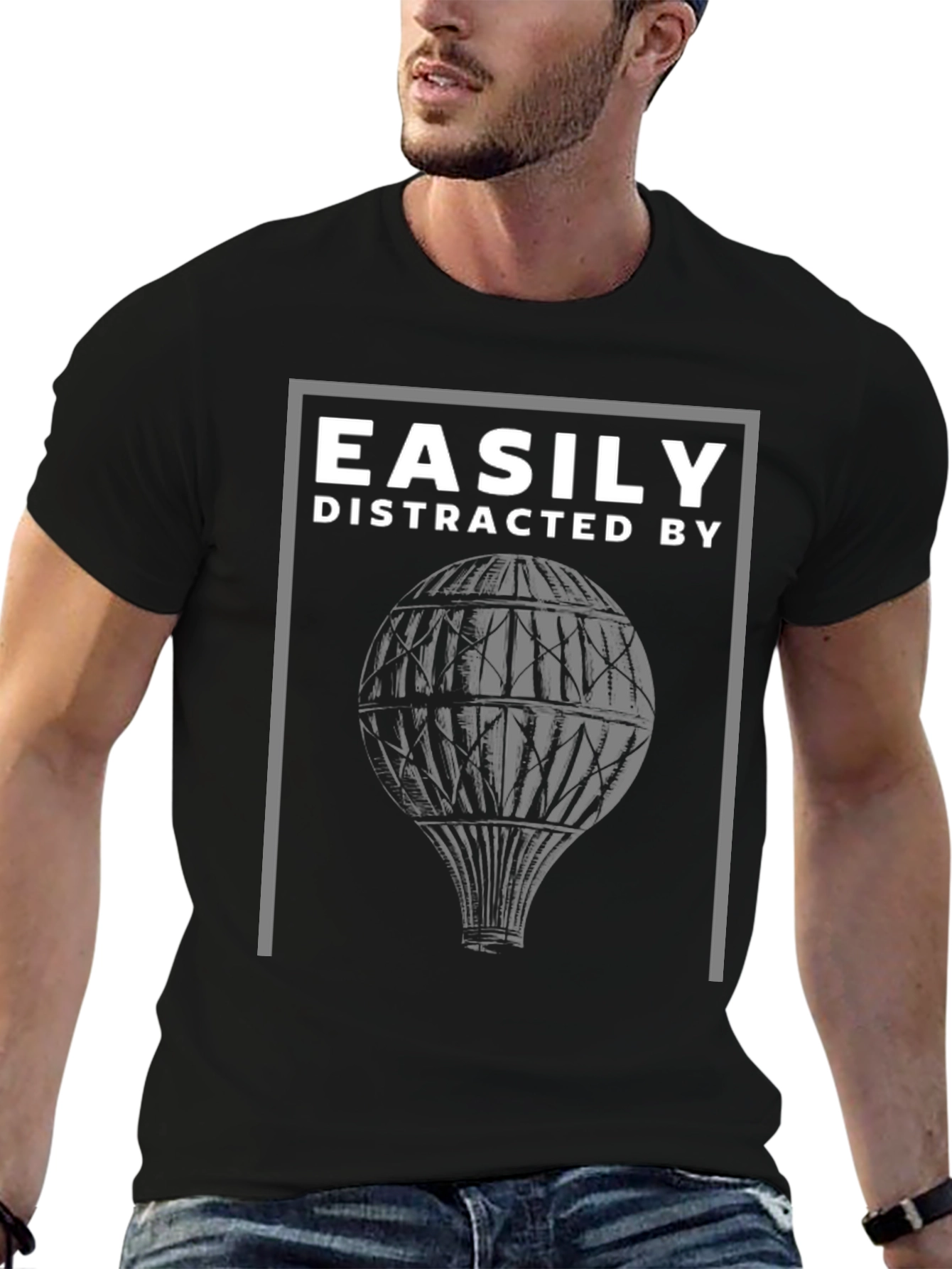 Distracted by Hot Air Balloons Graphic Tee