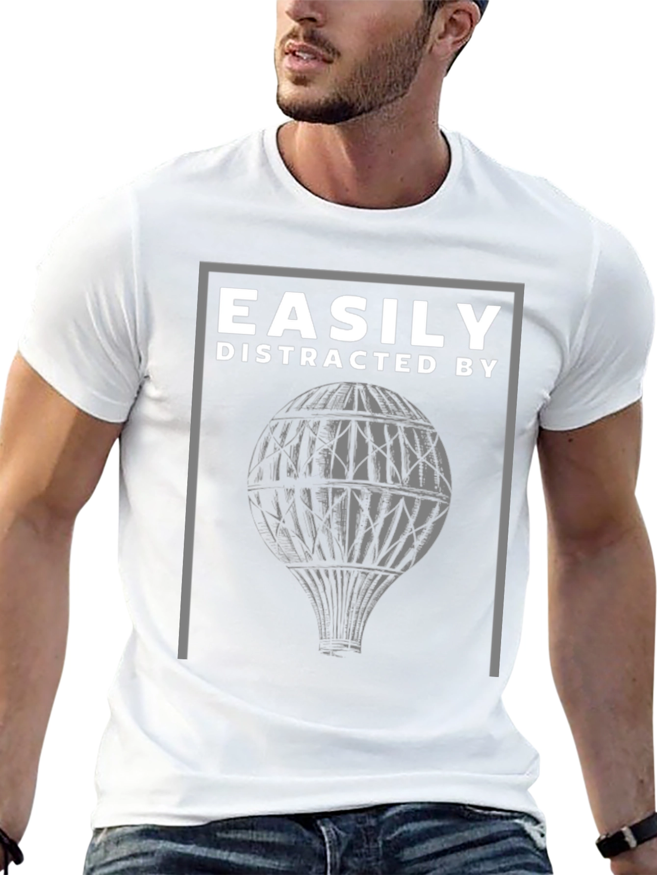 Distracted by Hot Air Balloons Graphic Tee