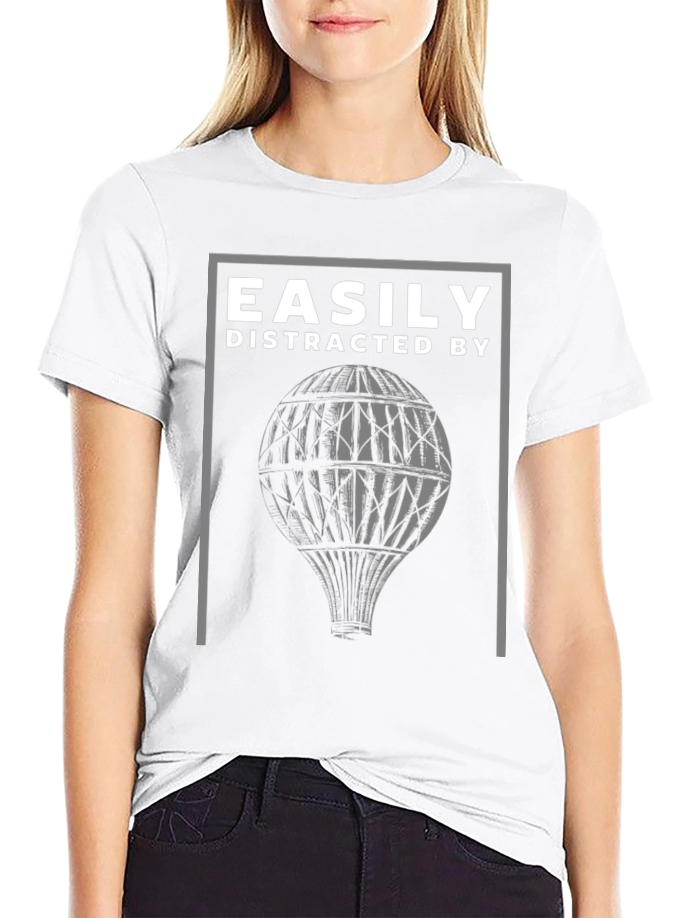 Distracted by Hot Air Balloons Graphic Tee