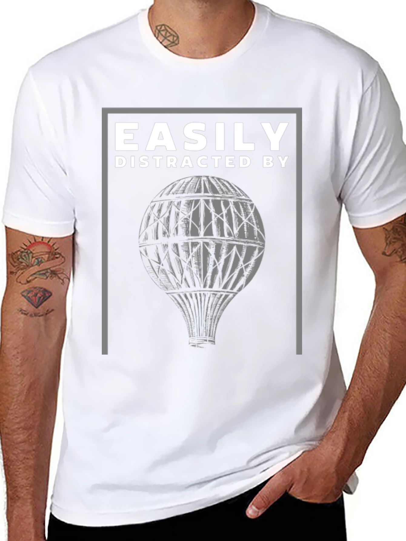 Distracted by Hot Air Balloons Graphic Tee