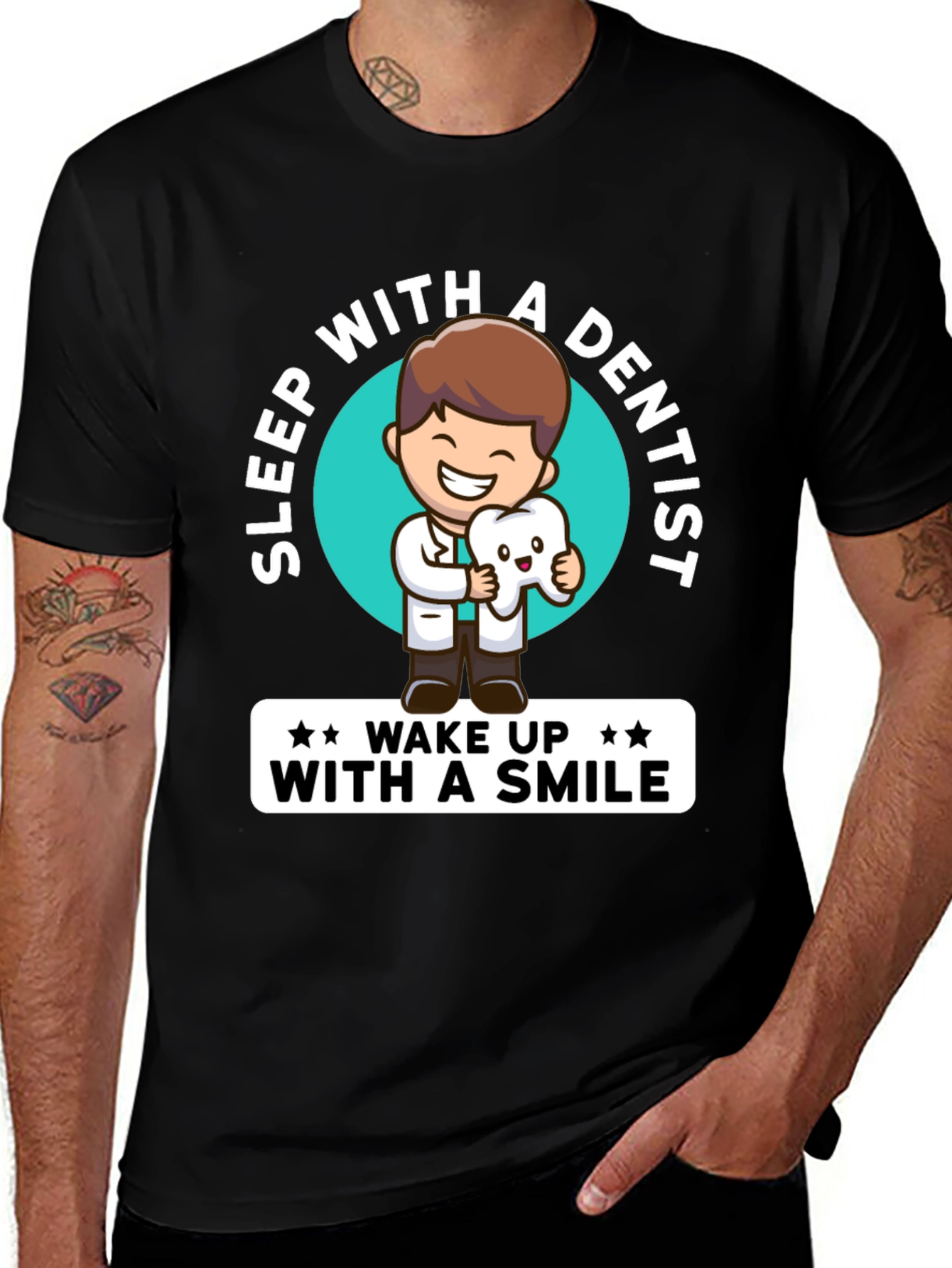 Sleep With a Dentist Black Graphic Tee