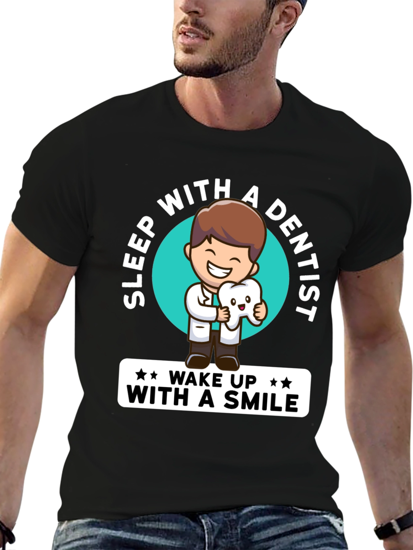 Sleep With a Dentist Black Graphic Tee