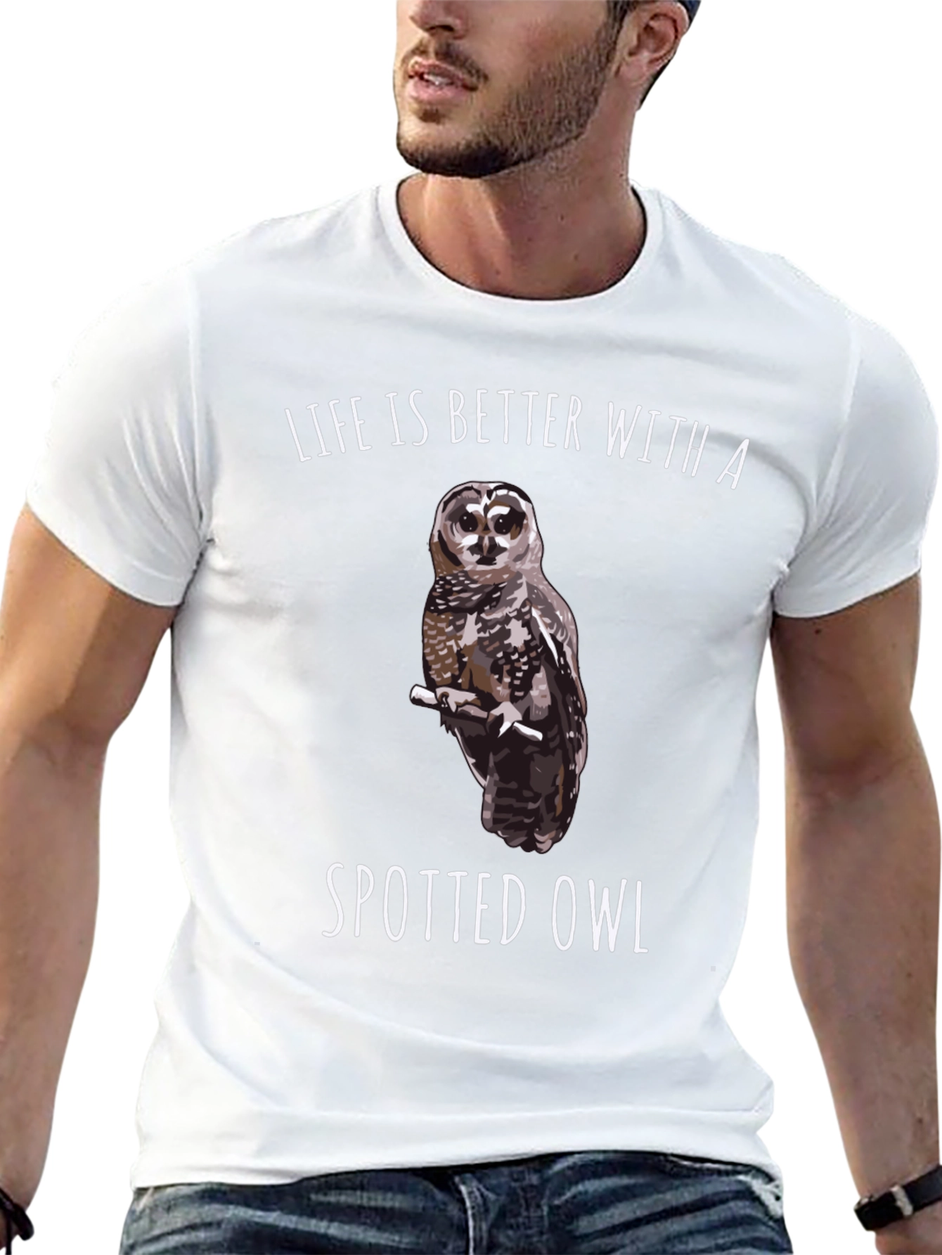 Spotted Owl Graphic T-Shirt: Life is Better
