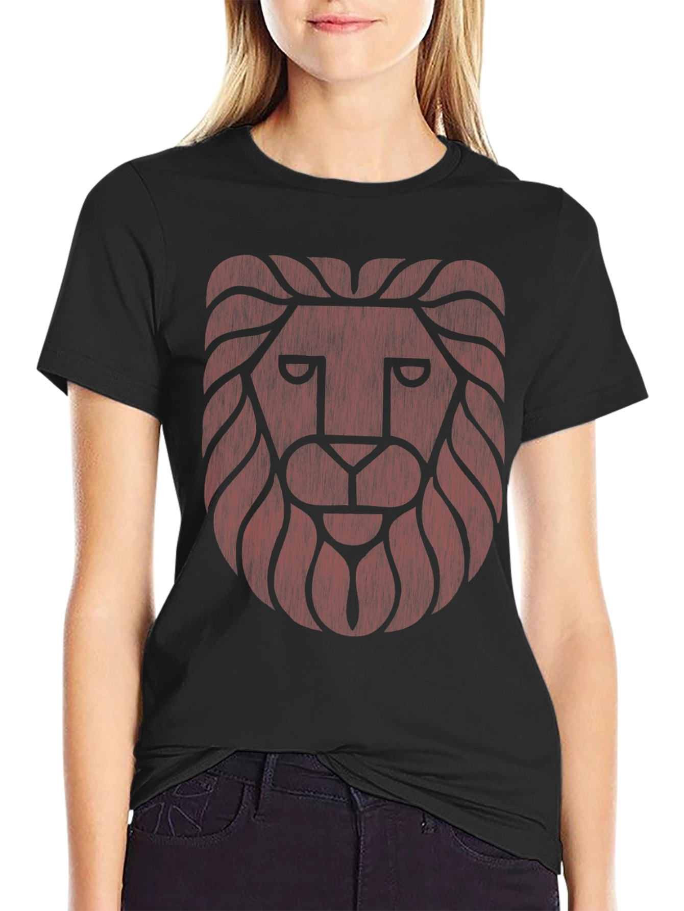 Lion Head Graphic Print T-Shirt - Stylish Mens Tee