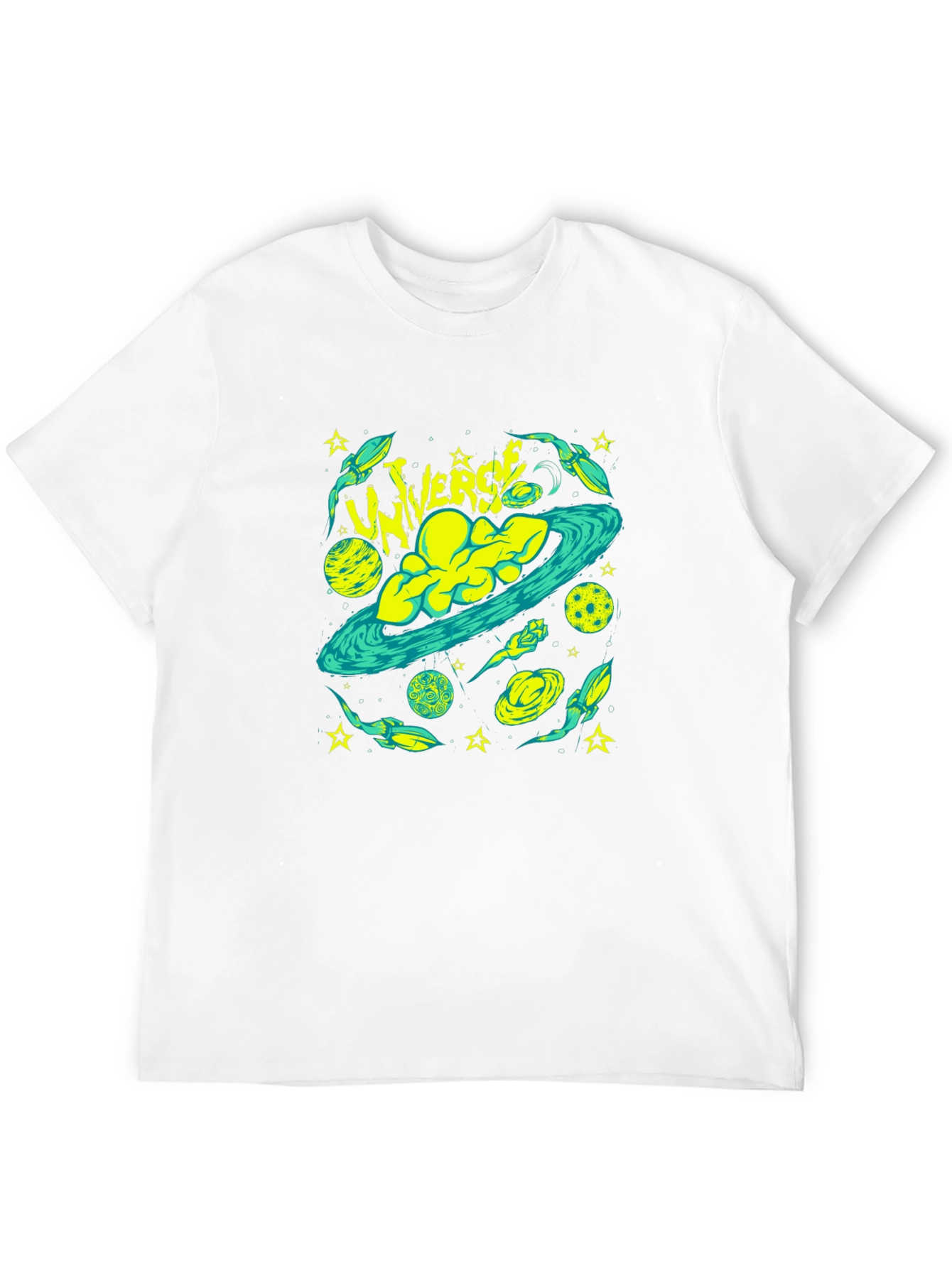 Universe Graphic Print Black T-Shirt